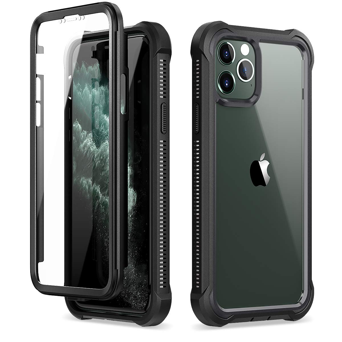 Dexnor iPhone 11 Pro Max Case with Screen Protector - Clear Rugged Full Body Protective Cover | Shockproof Dual Layer Heavy Duty Bumper Case for iPhone 11 Pro Max 6.5