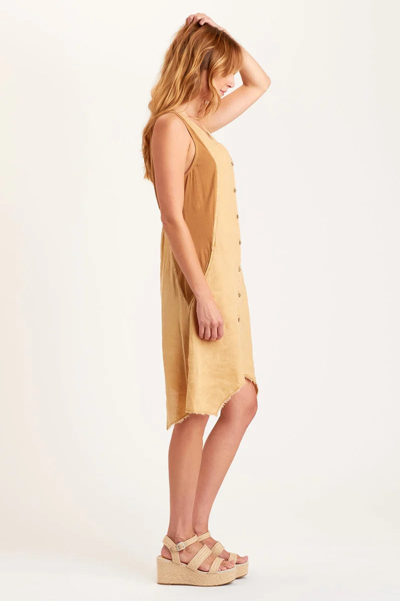 Francis Tank Dress - Butternut Color Women's Casual Sleeveless Summer Dress for Beach, Vacation and Everyday Wear