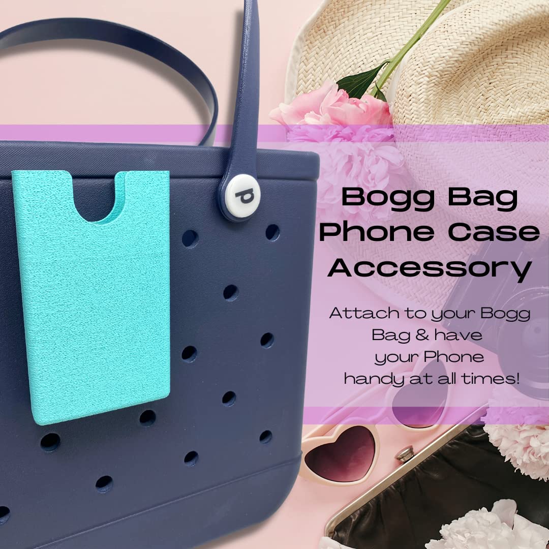BAGLETS Phone Holder Charm - Compatible with Bogg Bags & Totes | Secure Phone Accessory for Beach, Shopping & Travel | Made in USA (Teal)