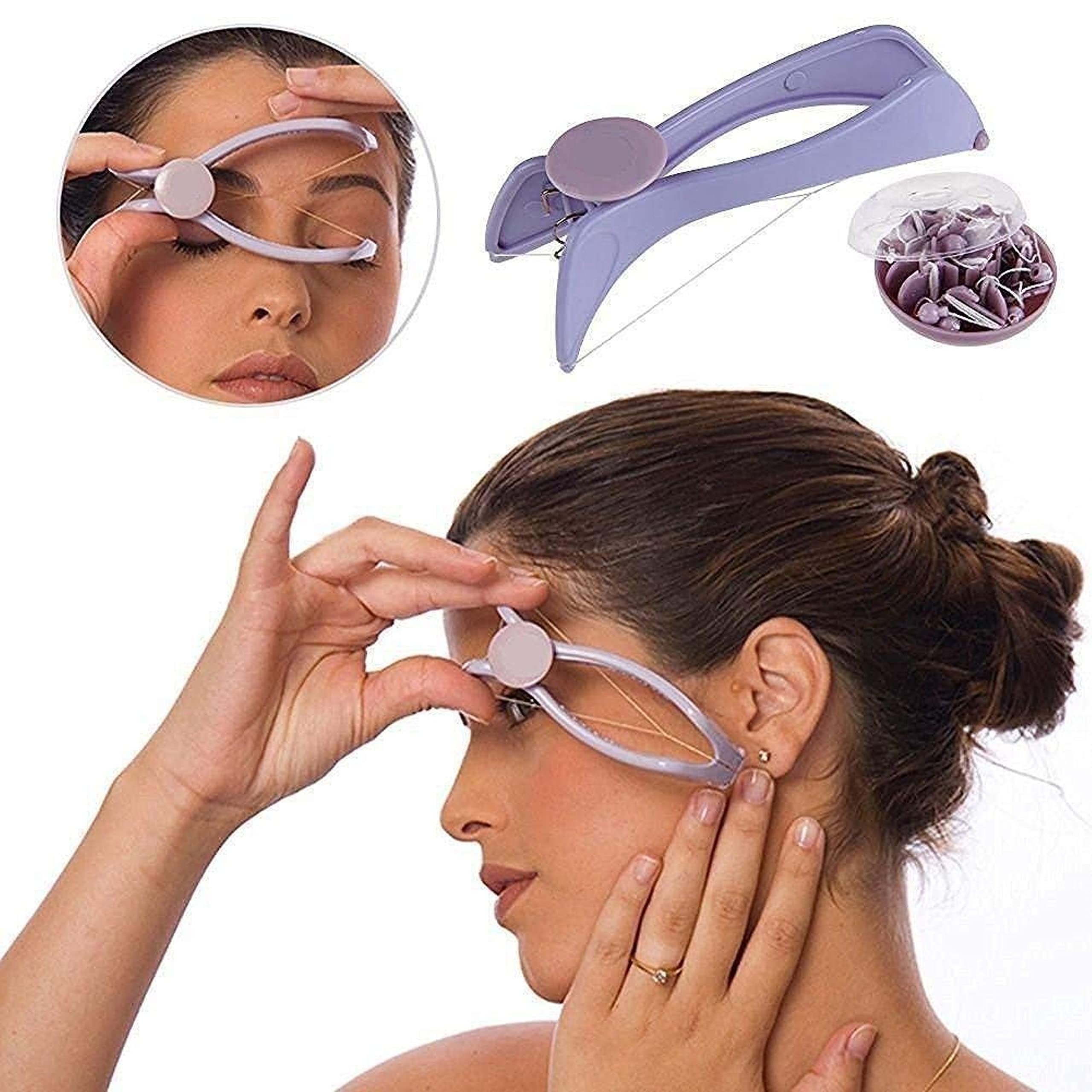 Dealsure Silique Eyebrow Threading Kit - Professional Face & Body Hair Removal System with 6 Extra Threads & Wipes - Unisex At-Home Salon Tool for Eyebrow Shaping, Upper Lip, Chin & Bikini Line Hair Removal