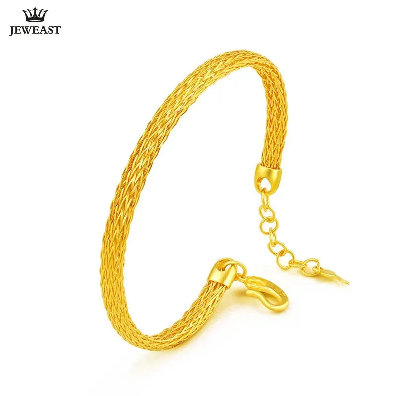 24K Pure Gold Bracelet for Women - 999 Solid Real Gold Adjustable Bangle, Classic & Trendy Fine Jewelry - Perfect for Gifts, Parties & Everyday Elegance (2023 Hot Sell)
