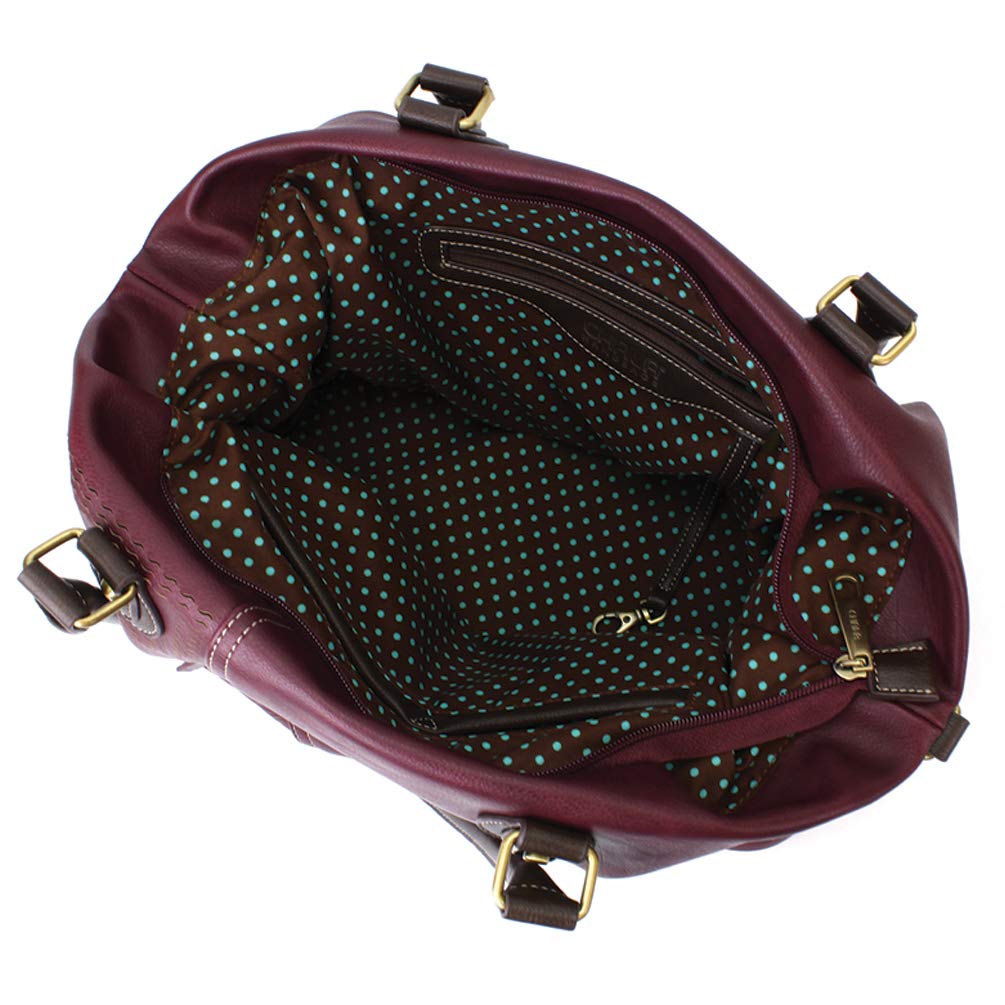 CHALA Faux Leather Laser Cut Crossbody Shoulder Bag & Tote Purse - Stylish Plum Color for Women, Perfect for Work, Travel & Everyday Use