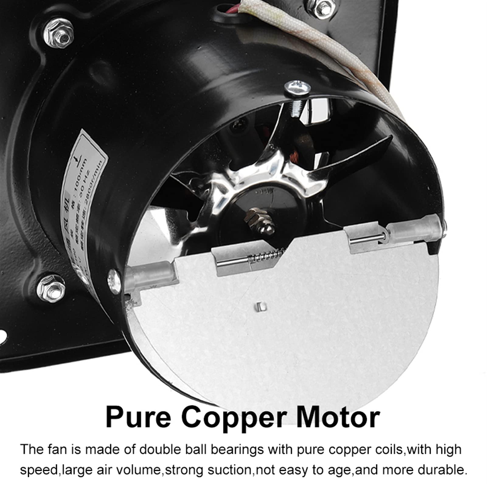 8 Inch High Speed Square Metal Exhaust Fan - Ventilation Extractor for Bathroom, Kitchen, Toilet - Wall Mount Air Vent Fan with US Plug (Ideal for Home, Office & Commercial Use)