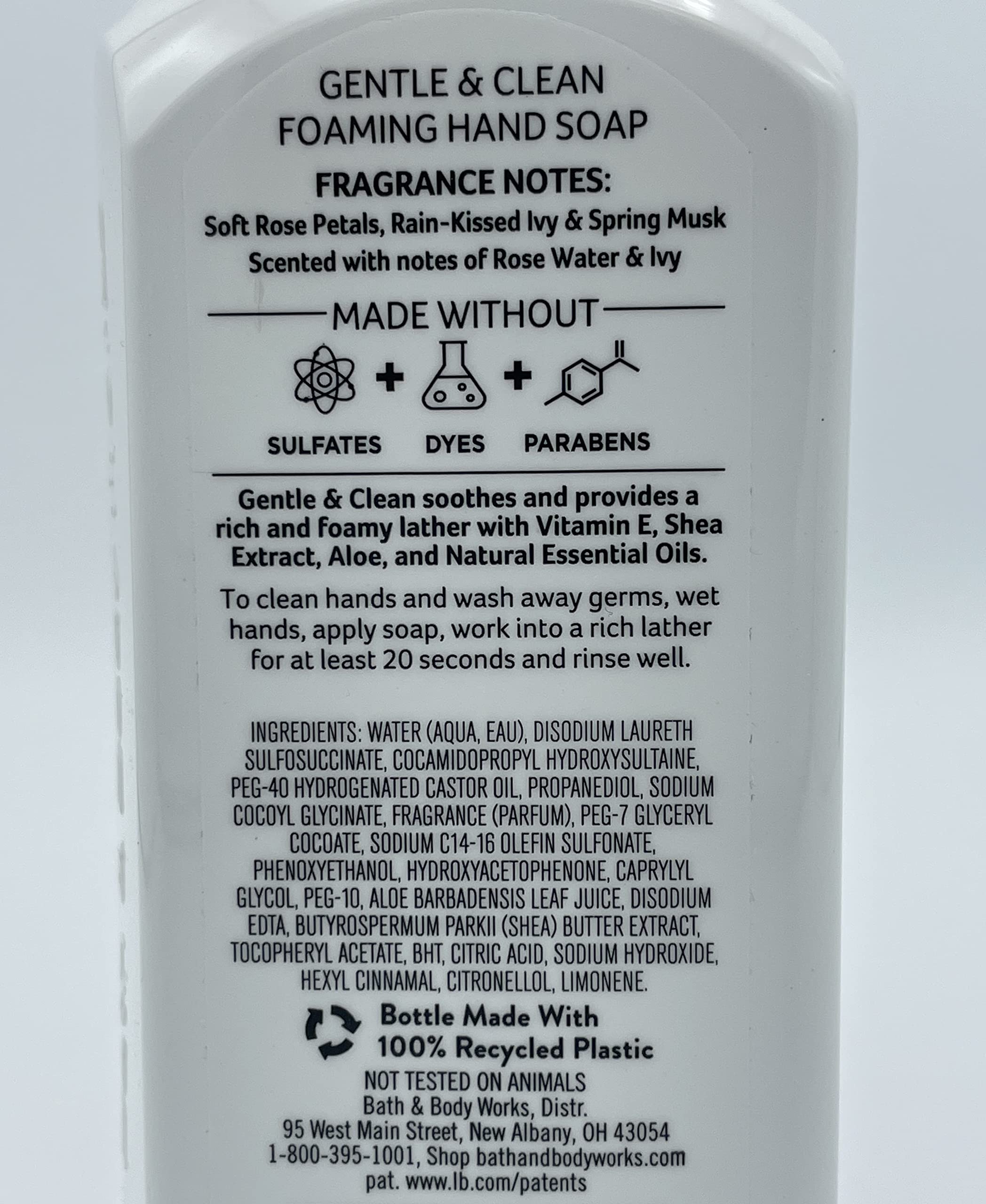 Bath and Body Works Rose Water & Ivy Foaming Hand Soap - 8.75 fl oz (2-Pack) | Gentle & Clean Formula for Soft Hands | Perfect for Home, Office & Bathroom Use