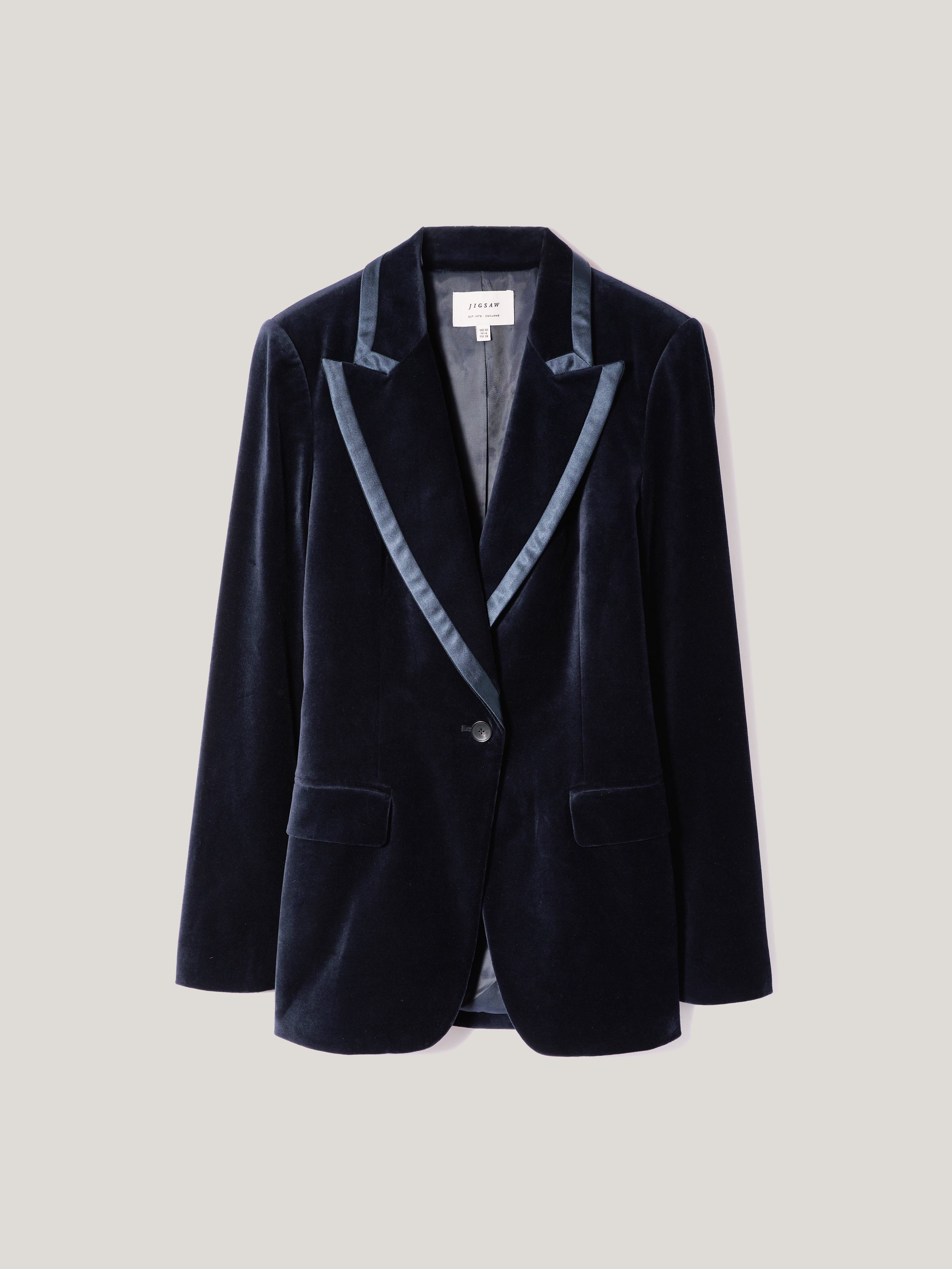 Ashby Velvet Blazer for Women - Navy Blue Velvet Jacket for Formal & Evening Wear - Perfect for Weddings, Parties & Office Events