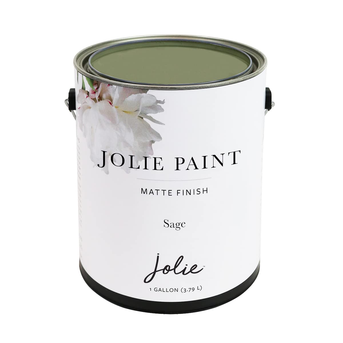 Jolie Paint - Premium Matte Finish Water-Based Non-Toxic Paint for Furniture, Cabinets, Floors & Walls - Home Decor & DIY Projects - 1 Gallon (Sage Green/Earth Green) - Perfect for Kitchen Cabinets, Bedroom Furniture & Interior Wall Makeovers
