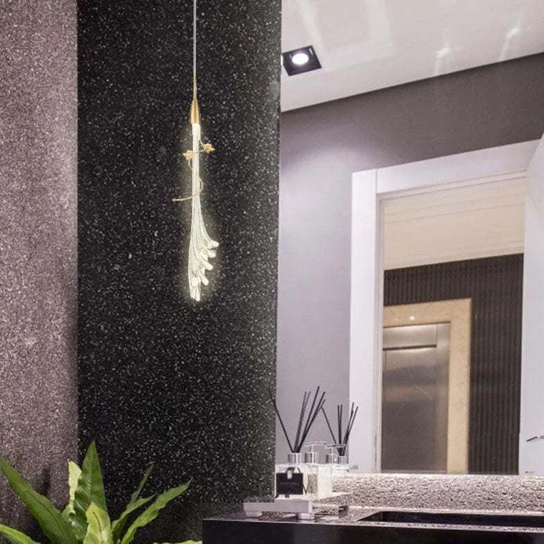 Waterproof LED Pendant Light for Bathroom - Modern Dimmable Hanging Light Fixture with Splash Proof Design, Perfect for Shower, Vanity, and Spa Areas