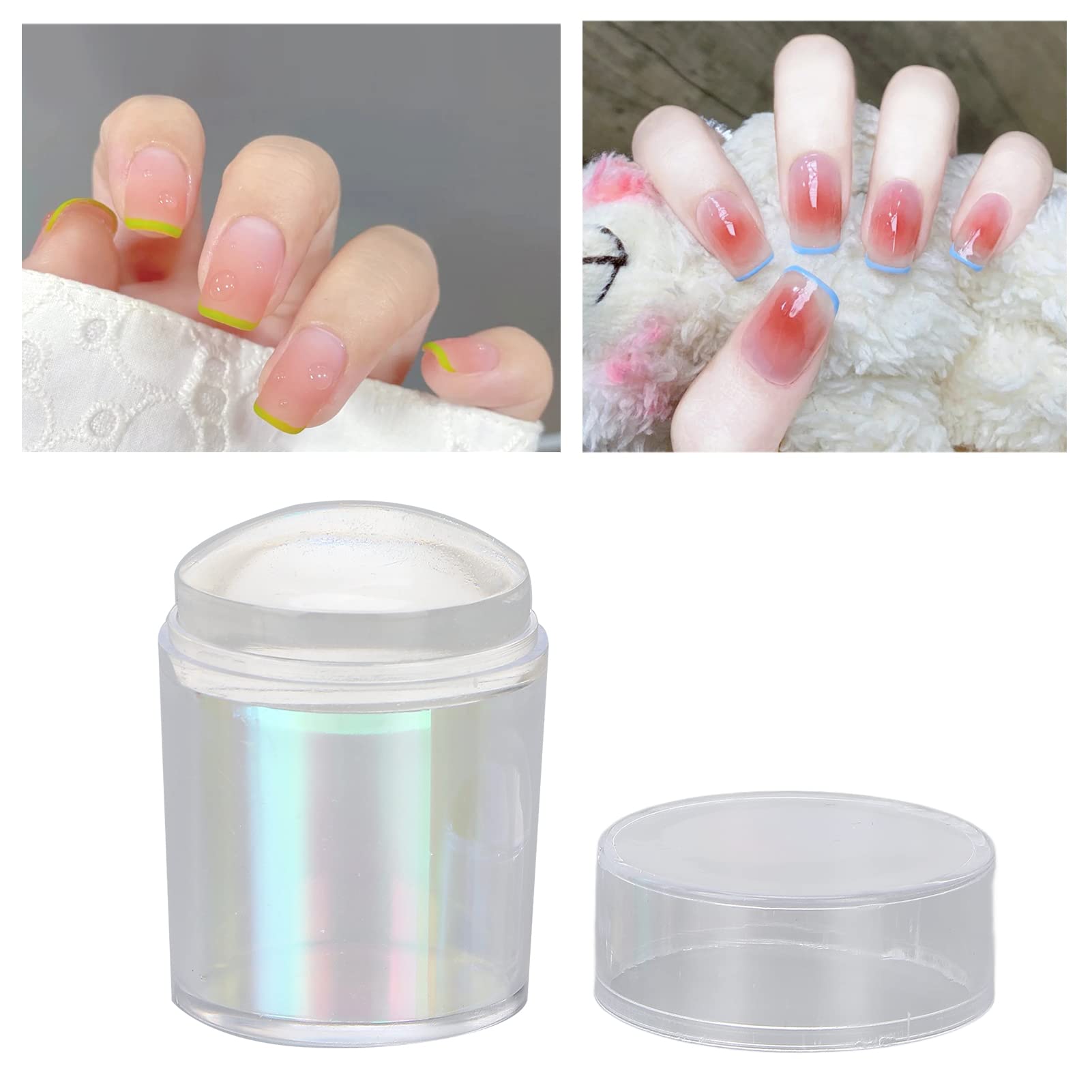 Clear Nail Stamper for Nail Art - Portable, Wear-Resistant & Stable Nail Stamp Tool for Professional Salon & Home DIY Manicure - Perfect for French Tips, Floral Designs & Creative Nail Art
