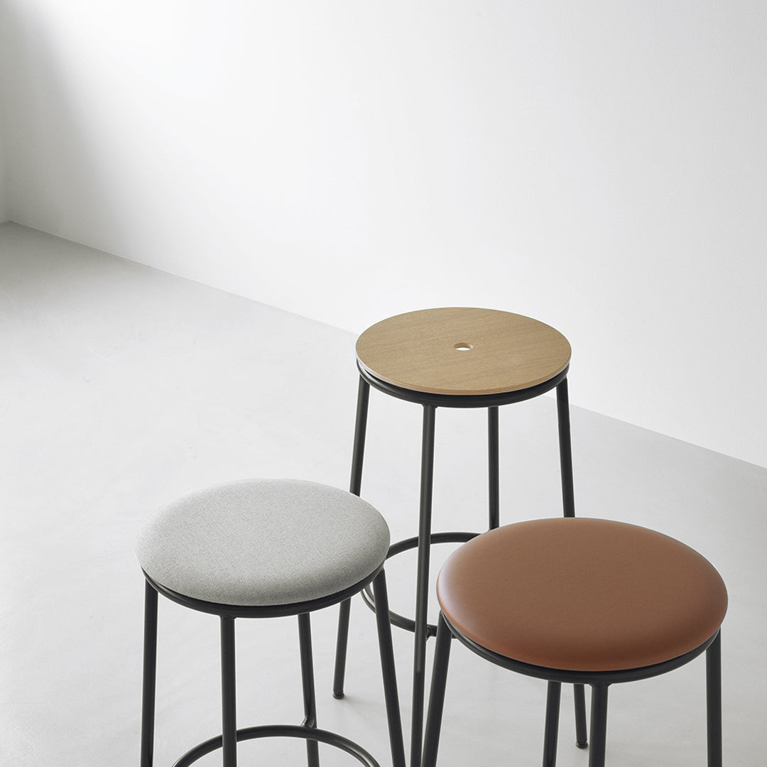 Circa Stool - Modern Upholstered Bar Stool for Kitchen Island, Breakfast Nook & Home Bar - Comfortable Counter Height Seat with Cushioned Top