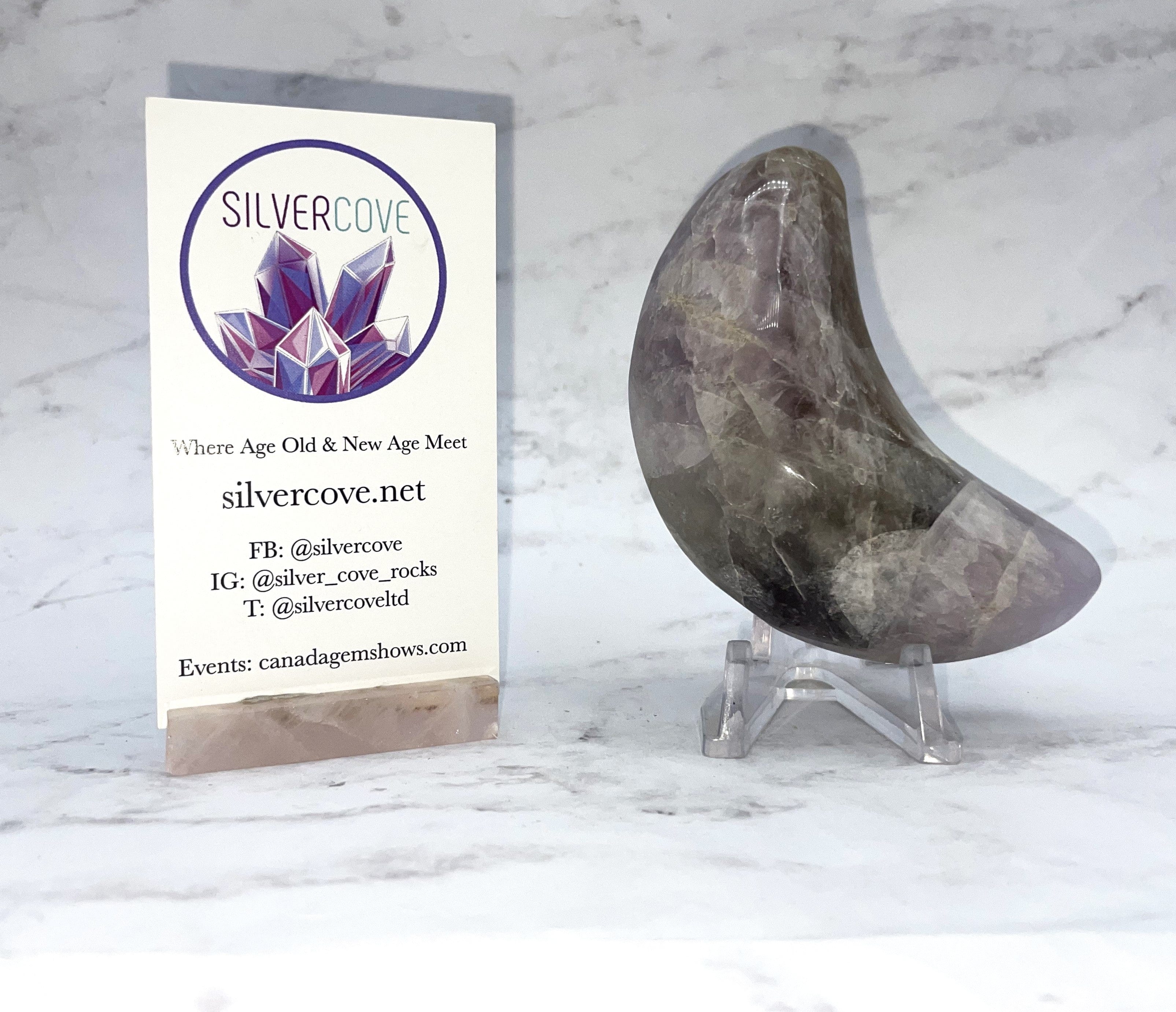 Natural Ametrine Moon Carving - Healing Crystal for Meditation, Yoga & Spiritual Growth - Perfect for Home Decor, Gift & Energy Work