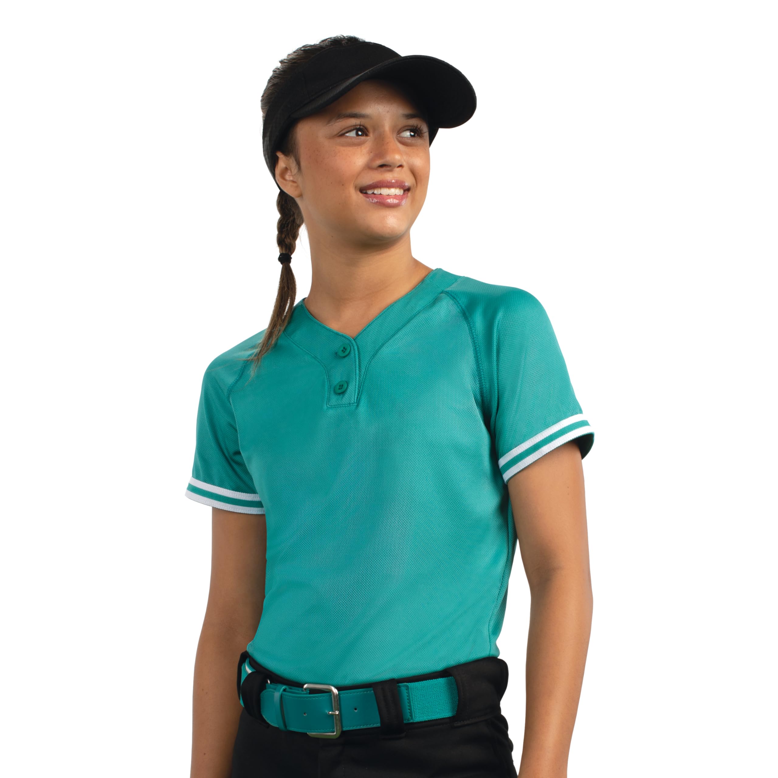 Augusta Sportswear Girls Cutter+ Henley Jersey - Soft Cotton Athletic Top for Youth Sports & Casual Wear | Perfect for Soccer, Basketball & School Activities
