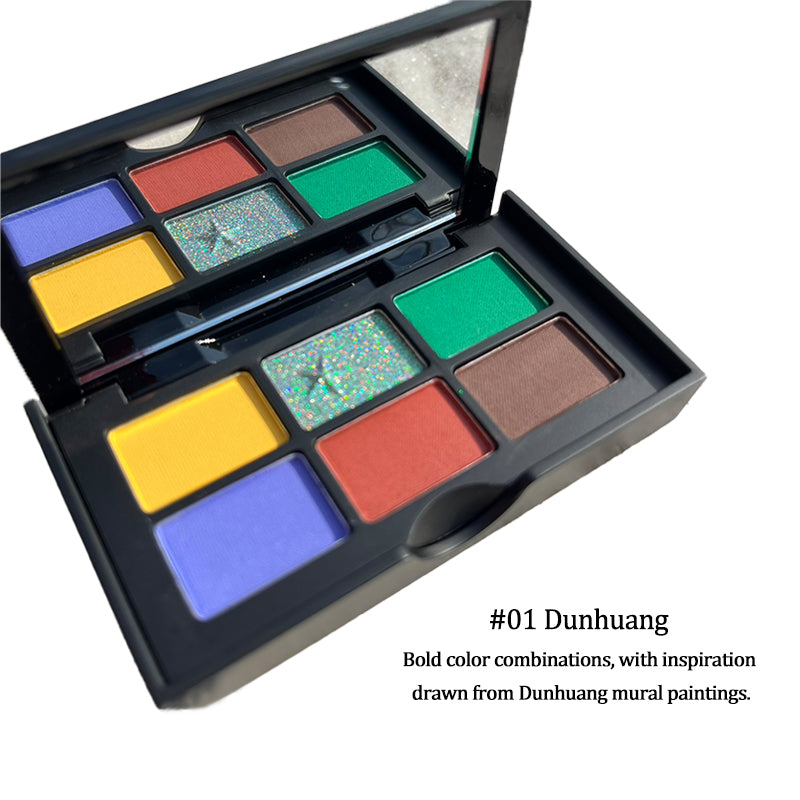 Cold N Wild Dunhuang Six Color Eyeshadow Palette - Highly Pigmented, Long-Lasting Makeup for Party, Date Night & Special Occasions