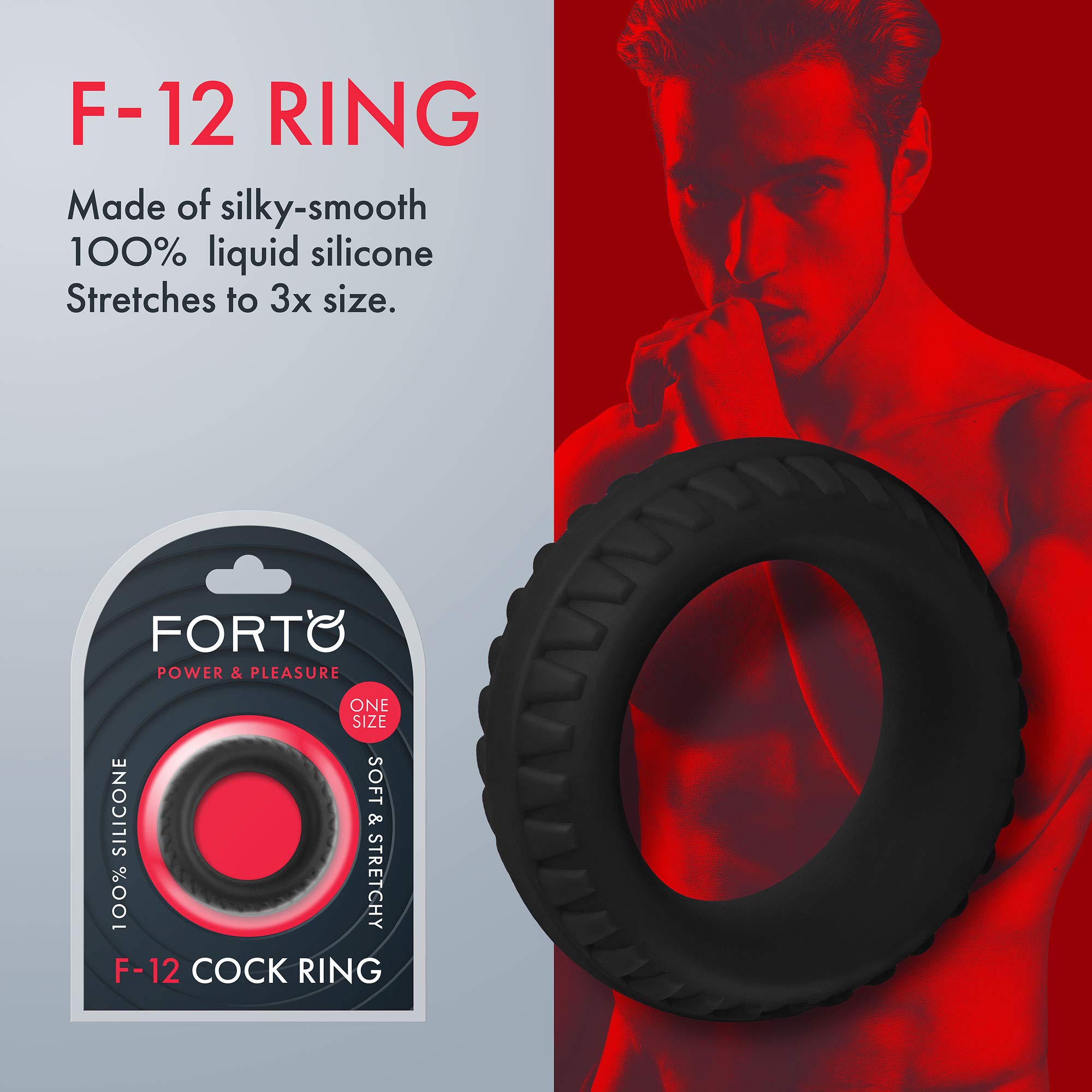 Forto F-12 Textured Silicone Ring for Men | Hypoallergenic & Smooth | Perfect for Sensitive Skin & Daily Wear