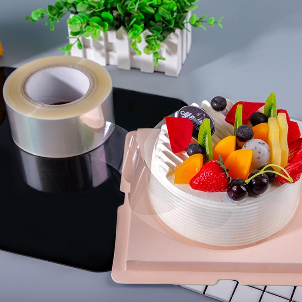 Cabilock 1 Roll Transparent Cake Border Wrap - Food Grade OPP Adhesive Mousse Cake Collar for DIY Desserts, Cupcakes & Chocolate Decoration - Perfect for Birthday Cakes, Wedding Cakes & Baking Projects