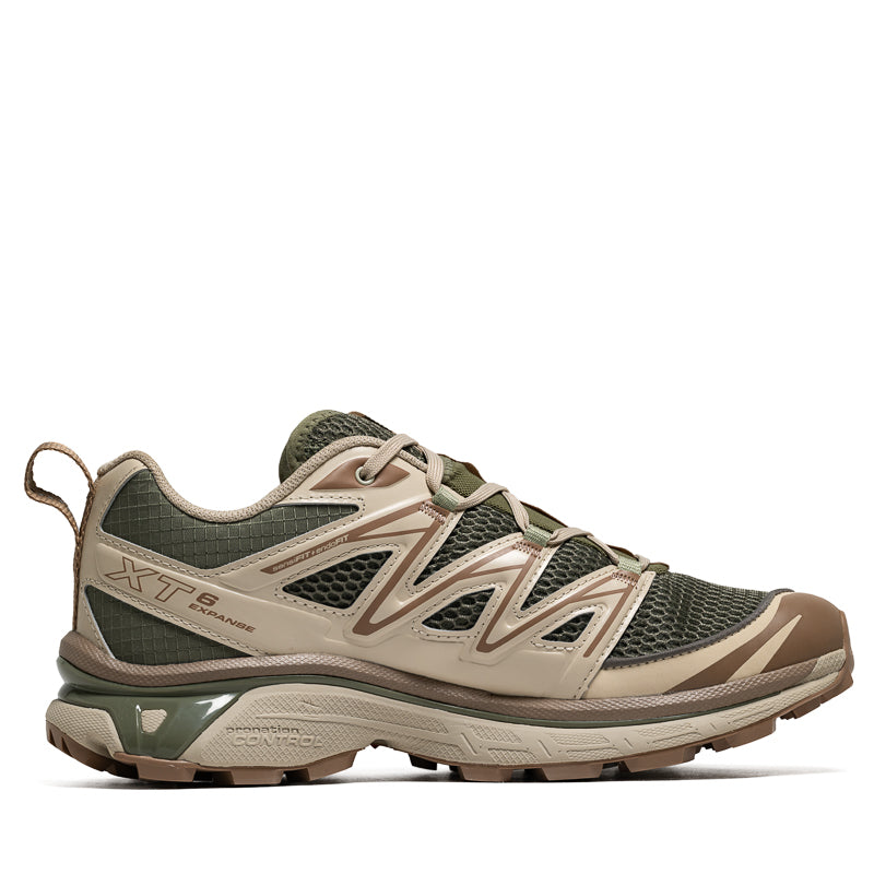 Salomon XT 6 Expanse Seasonal Trail Running Shoes - Deep Lichen Green/Cement - Lightweight Hiking & Outdoor Adventure Footwear for Men & Women