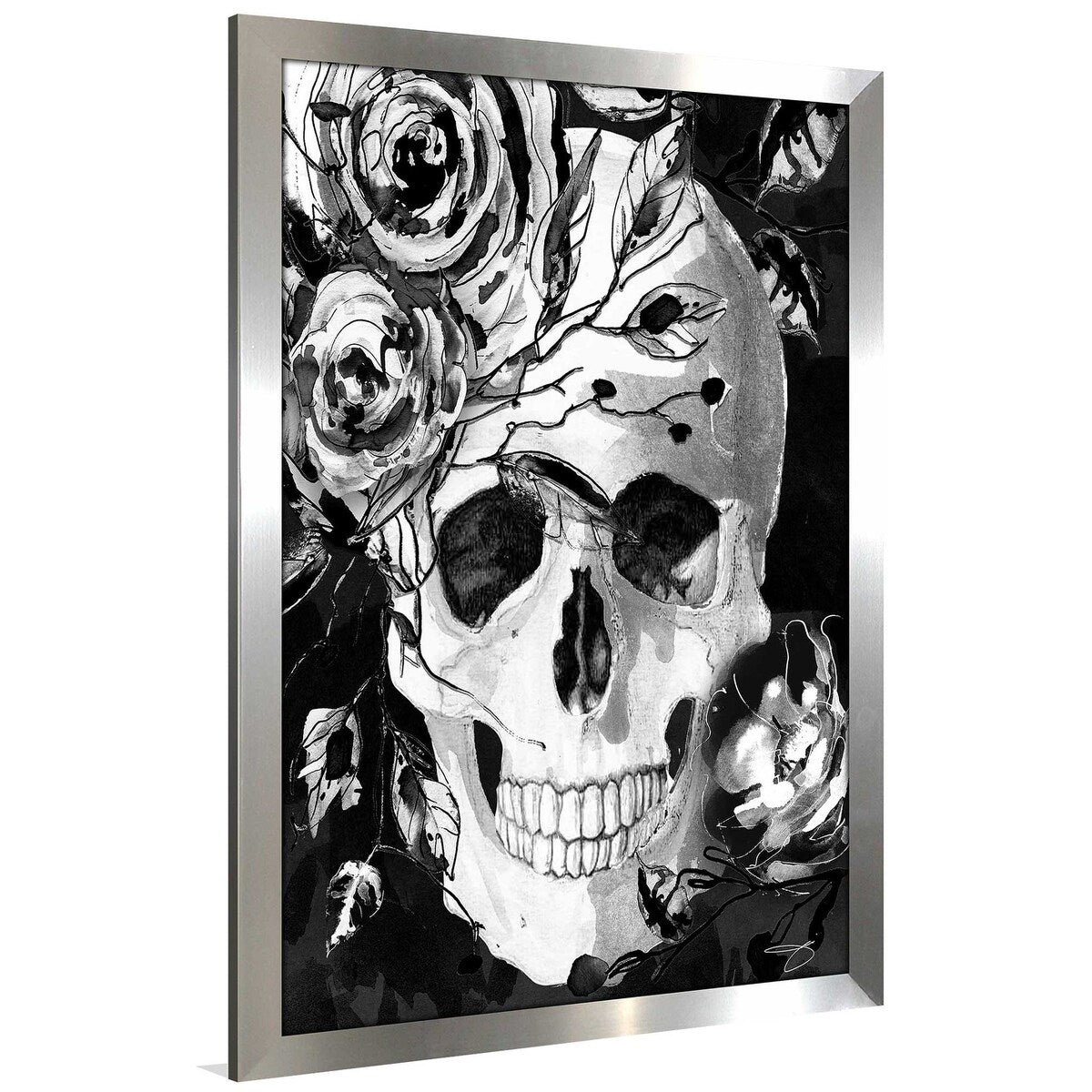 Black Skull by Jodi - Gothic Acrylic Wall Art Print for Home Decor, Office & Halloween Party Decoration