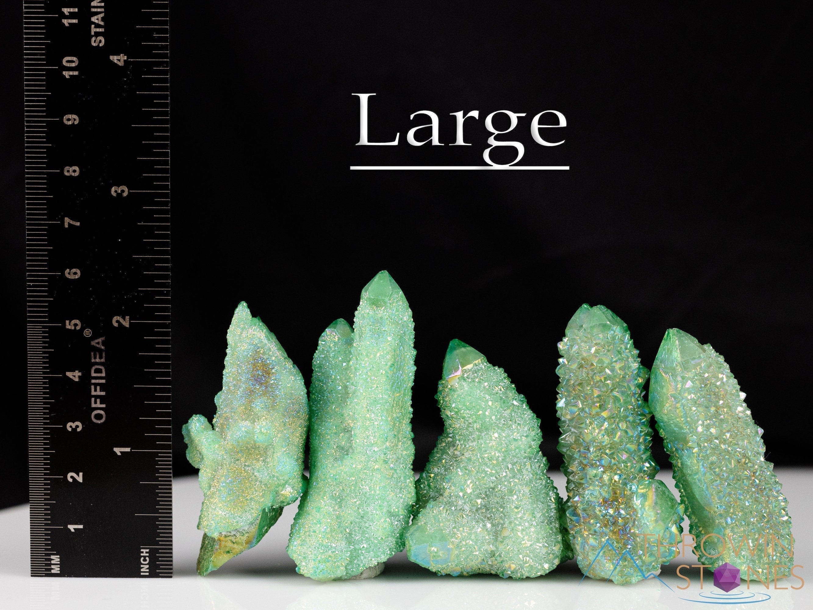 Natural Green Apple Aura Quartz Crystal Point - Rainbow Healing Stone for Meditation, Chakra Balancing & Spiritual Growth - Perfect for Home Decor, Yoga Spaces & Energy Healing