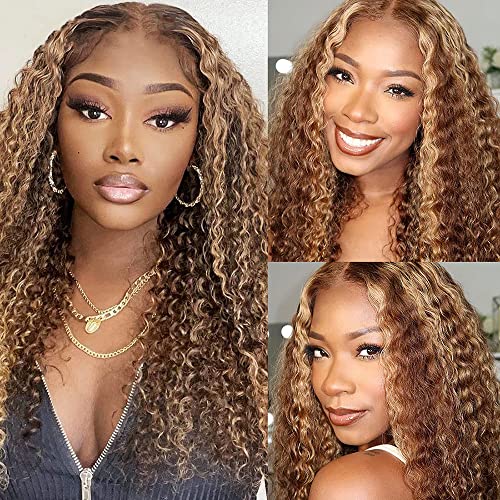 T-Part-4/27/4-Ombre brown balayage to caramel blonde highlights human hair wig