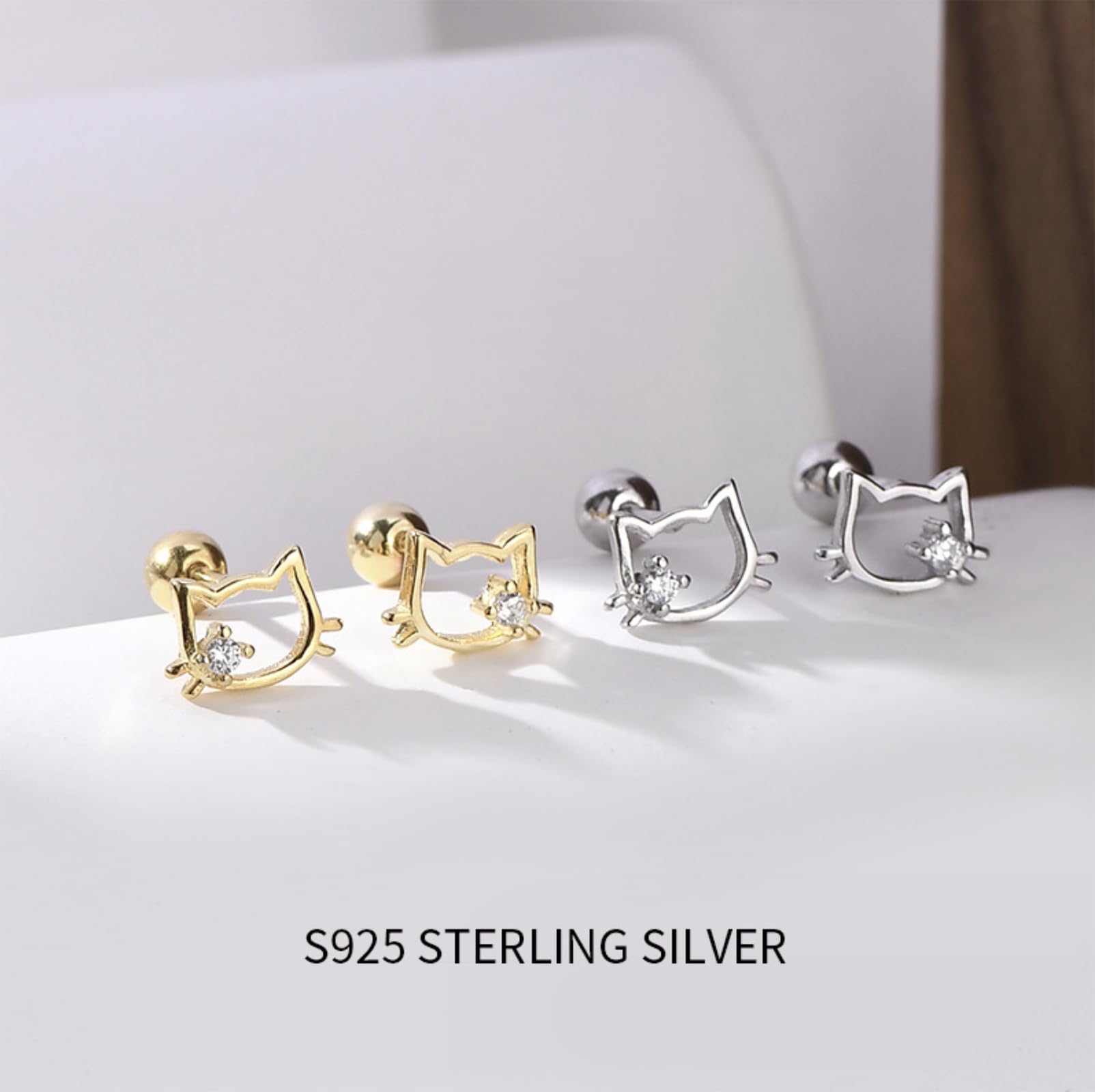 Sterling Silver Screw Back Stud Earrings for Women | Dainty Hypoallergenic Cubic Zirconia & Rhinestone Earrings | S925 Tiny Simple Fashion Jewelry | Perfect for Daily Wear, Parties & Birthday Gifts