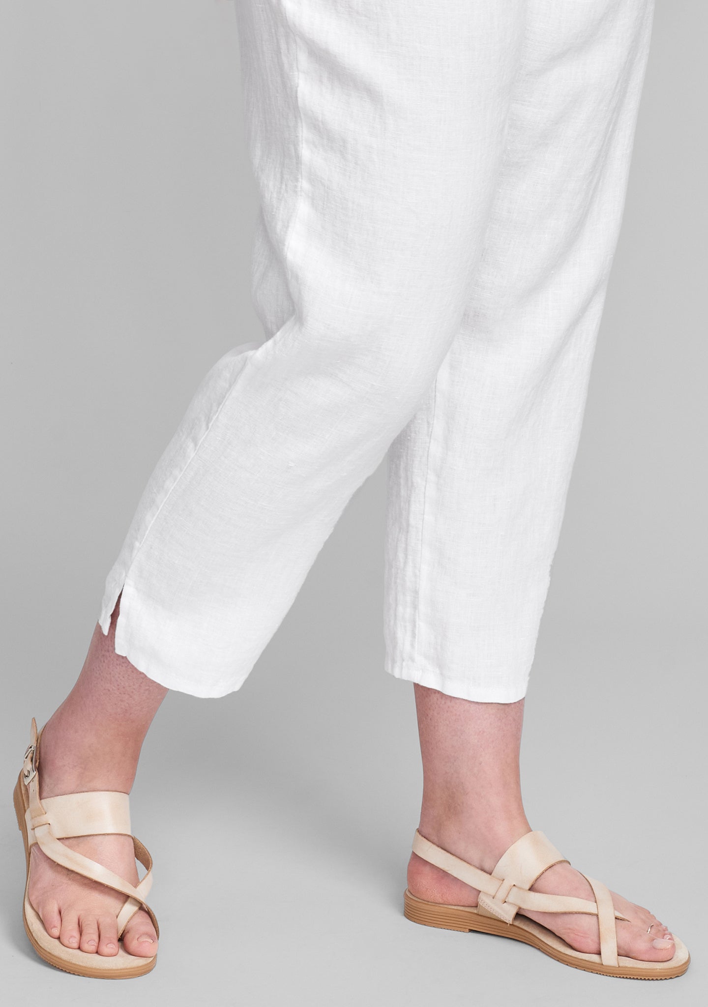 Breathable Linen Ankle Pants with Pockets - Women's High-Waisted Comfortable Work Pants for Office, Travel & Summer Outfits