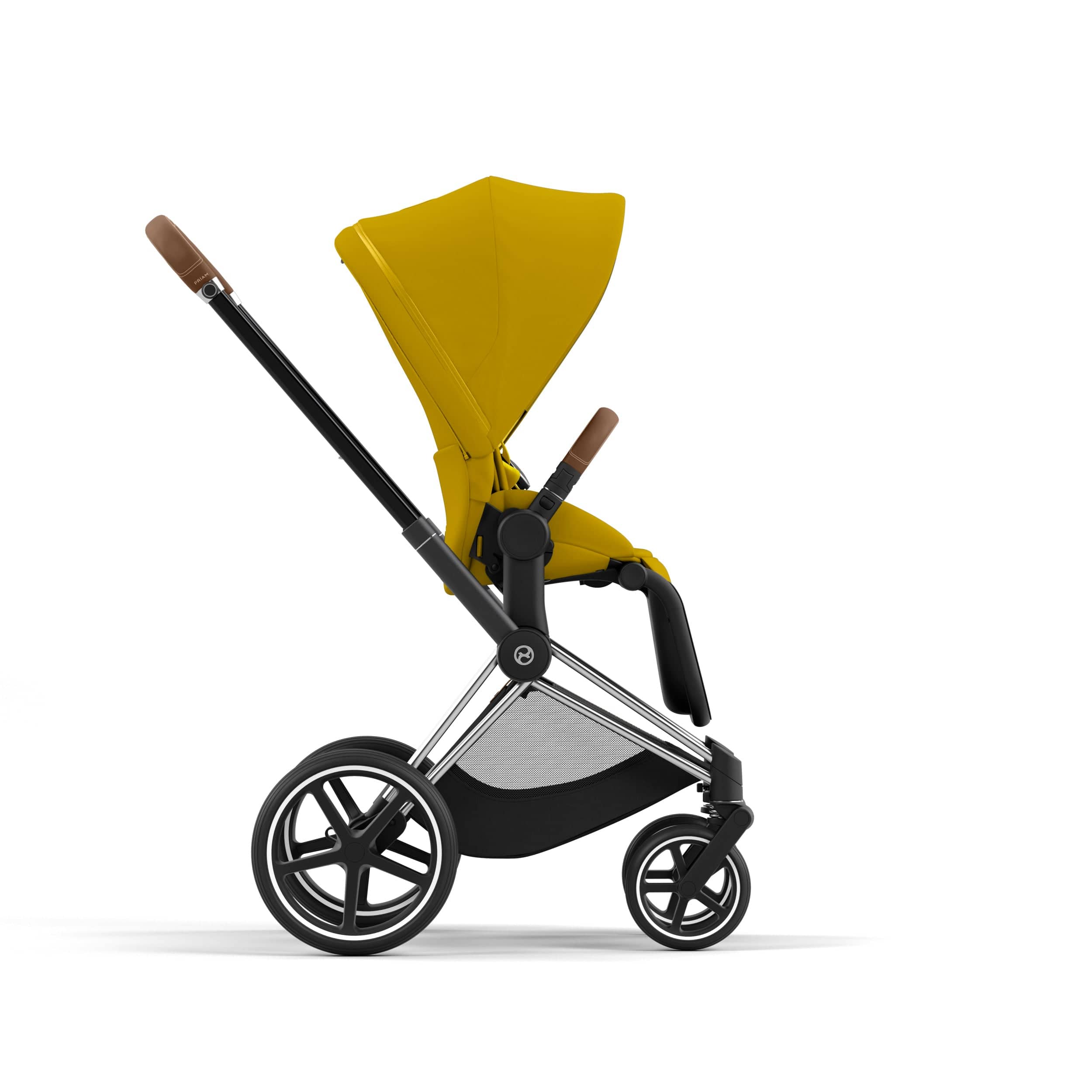 Cybex Priam 4 Complete Luxury Baby Stroller - Chrome/Brown - Premium Travel System for Newborns to Toddlers - Perfect for City Walks, Shopping & Family Outings