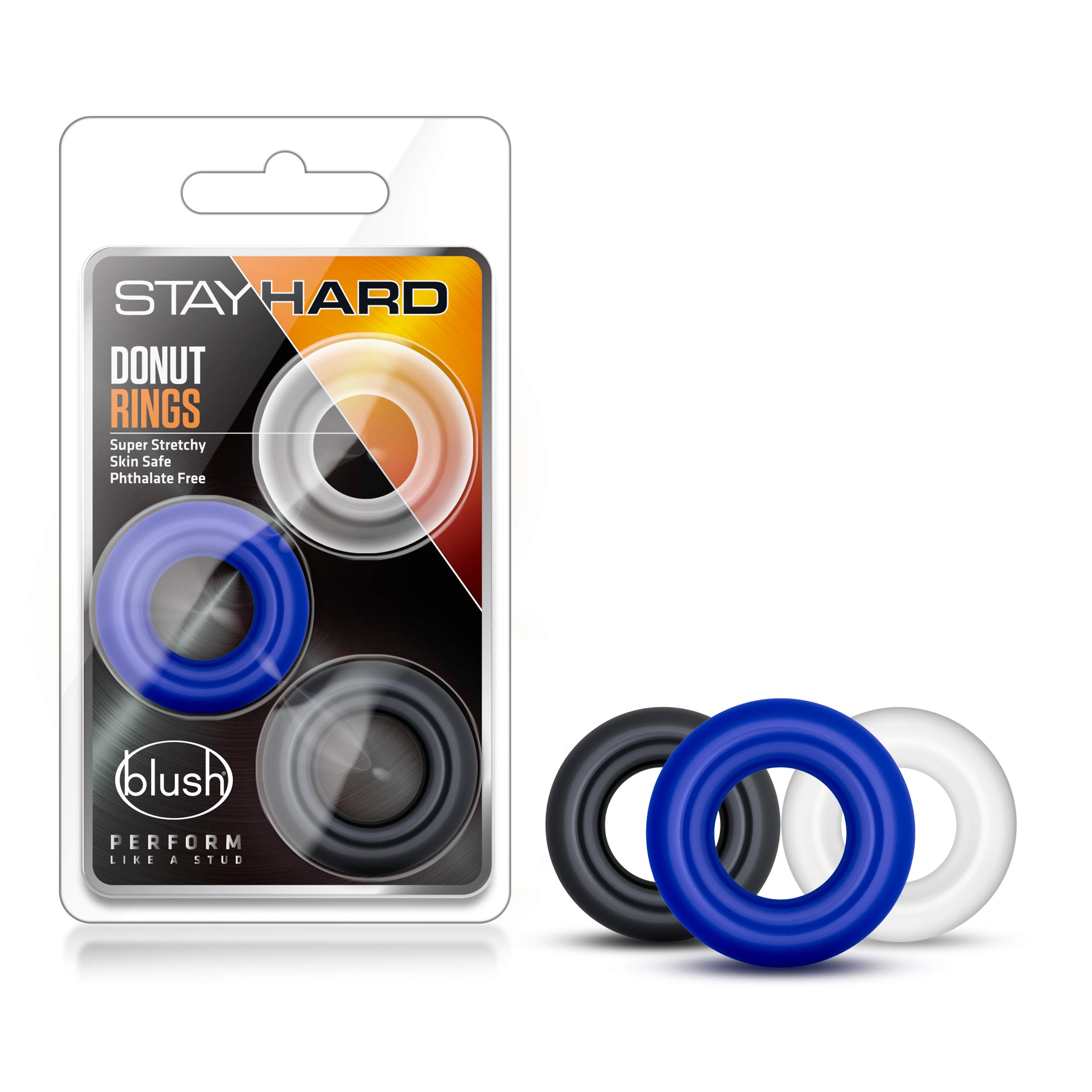 Stay Hard Soft Stretchy Donut Cock Rings - 3 Pack Male Enhancement Rings for Men | Penis Enlargement & Performance | Perfect for Couples Play & Solo Pleasure