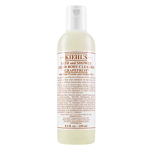 Kiehl's Grapefruit Liquid Body Cleanser - 8.4 oz | Refreshing Citrus Shower Gel for Dry Skin | Perfect for Morning Showers & Post-Workout Cleansing