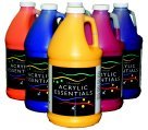 Chroma 1296497 0.5 Gallon Acrylic Essential Paint Set - 6 Piece Artist Kit for Canvas Painting, DIY Crafts & Home Decor Projects