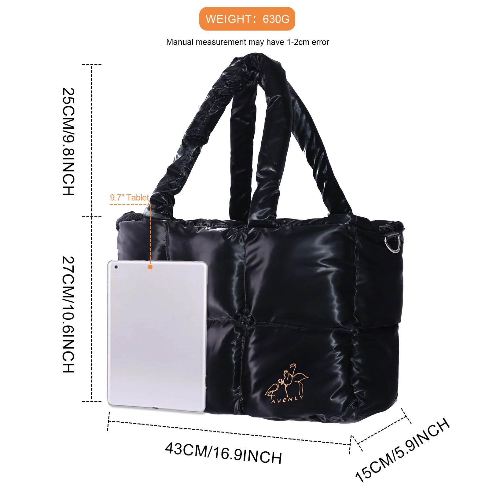 Large Puffer Tote Bag for Women - Lightweight Winter Down Cotton Padded Shoulder Bag | Perfect for Work, Travel & Shopping