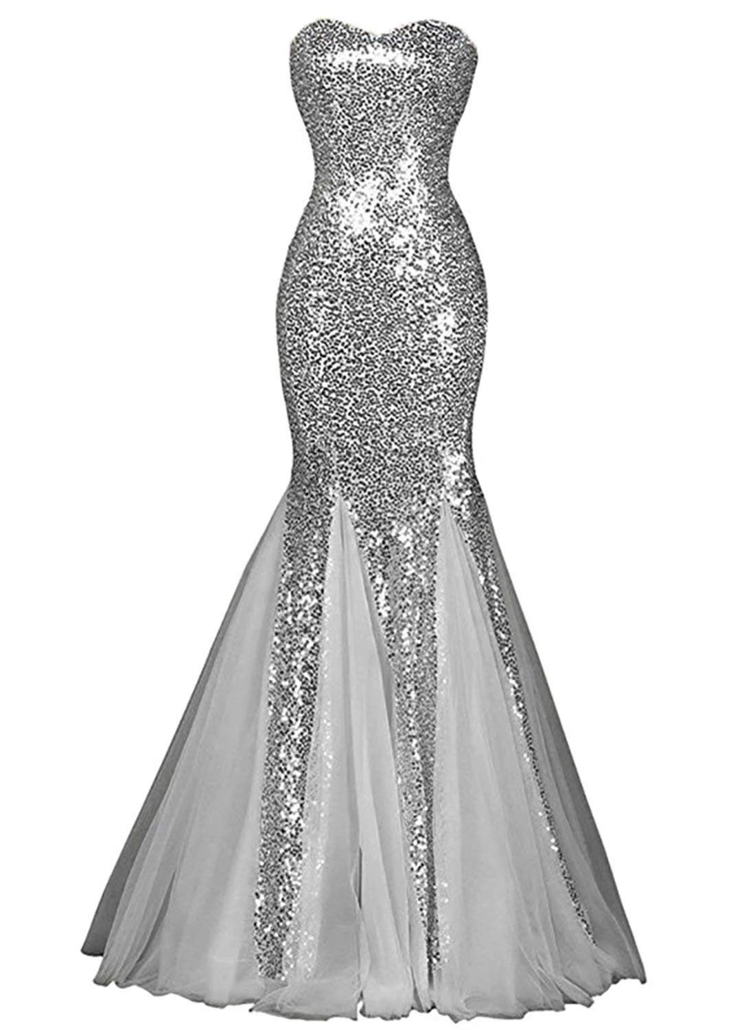 Elegant Strapless Mermaid Sequin Prom Dress for Women - Perfect for Wedding, Bridesmaid & Party Occasions | Formal Evening Gowns for Special Events