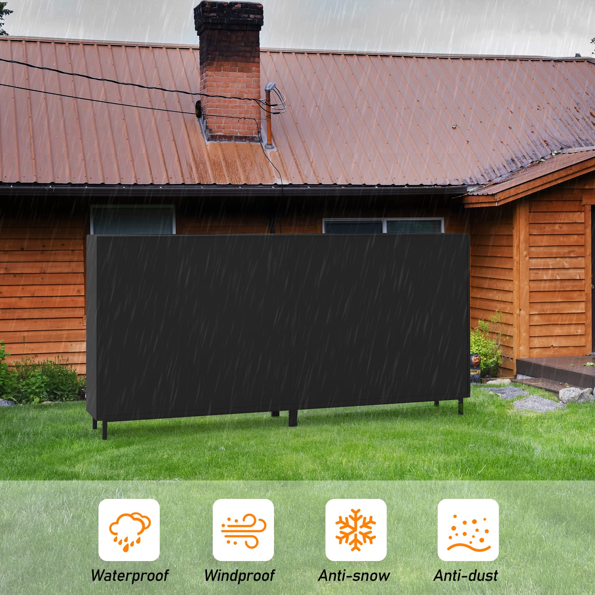 8ft Firewood Rack with Oxford Fabric Cover - Indoor/Outdoor Weather Resistant Fireplace Wood Storage - Perfect for Patio, Deck, Garage, and Backyard Firewood Organization
