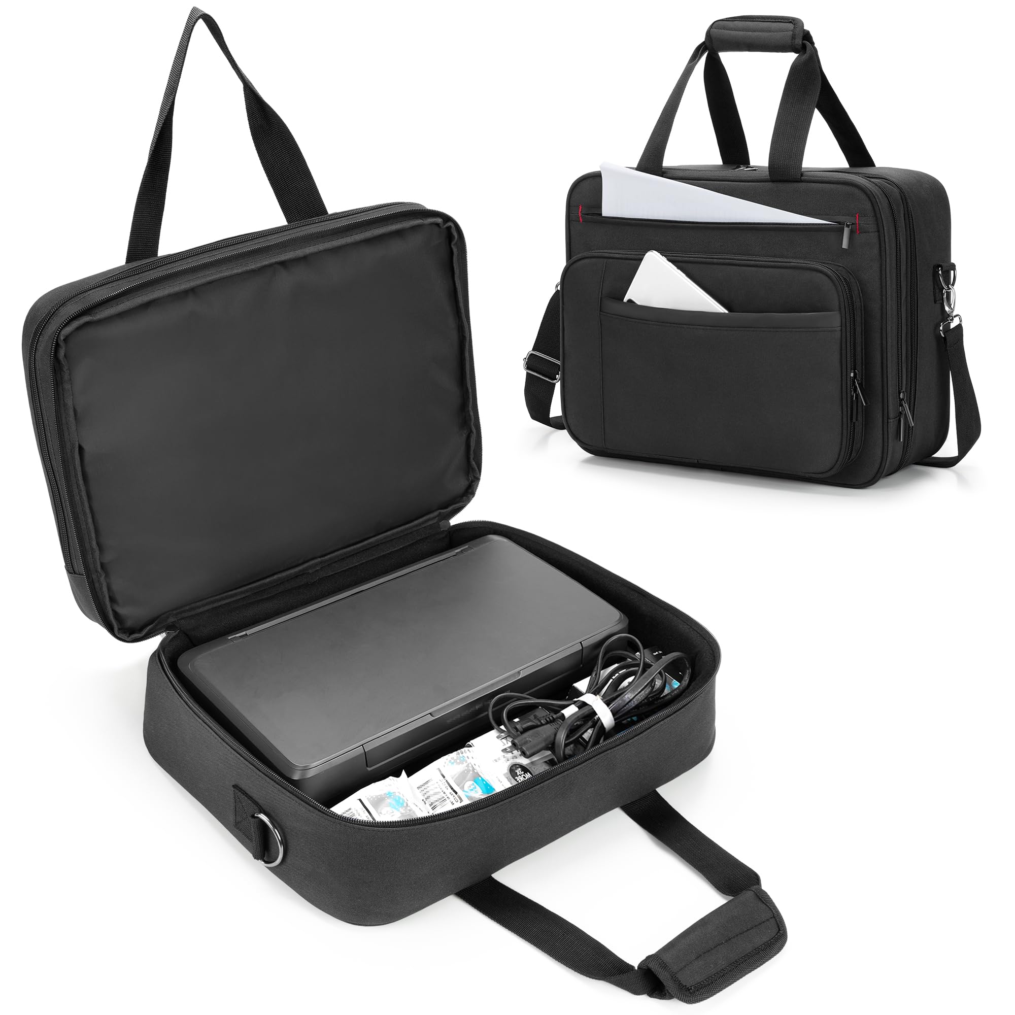 Double-Layer Portable Mobile Printer Storage Bag Compatible with HP Tango/Tango X & Officejet 250/200 - 15.6