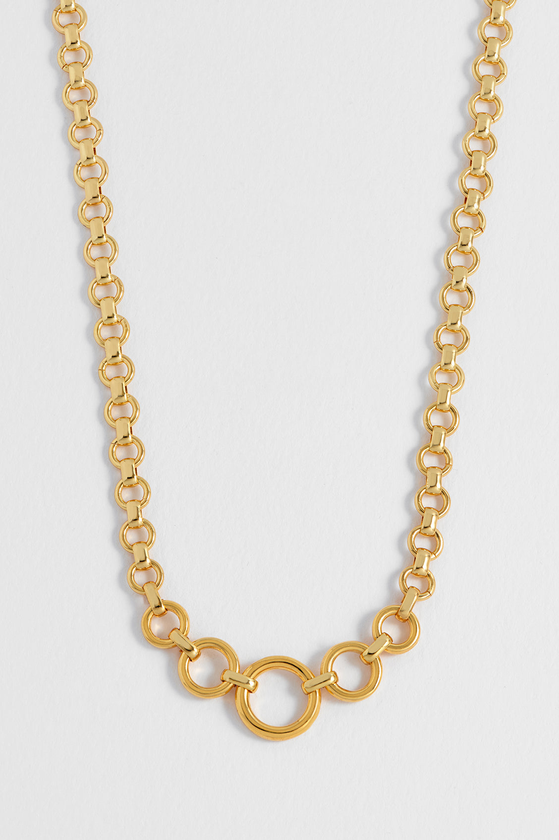 Elegant Graduated Round Link Chain Necklace for Women - Perfect for Layering, Everyday Wear & Special Occasions