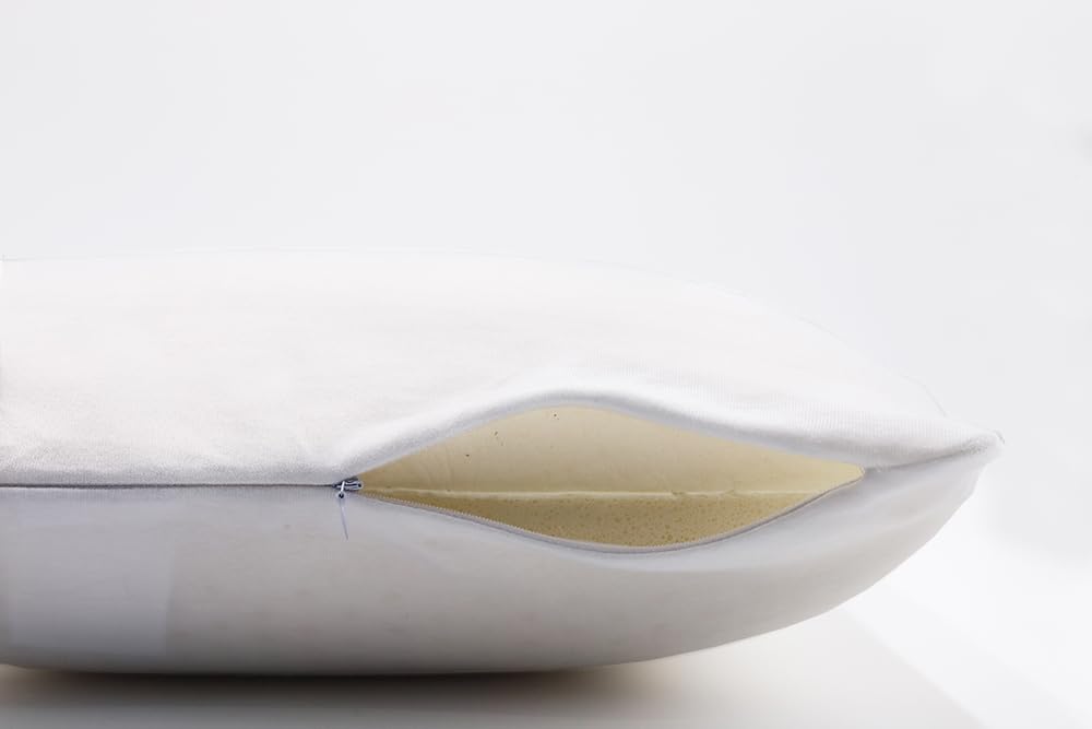 Organic Latex Pillows with Cotton Cover (Standard, Medium, 2-Pack) - GOTS Certified, Hypoallergenic, Neck Pain Relief Pillow for Side, Back & Stomach Sleepers | Ideal for Home, Office & Travel Use