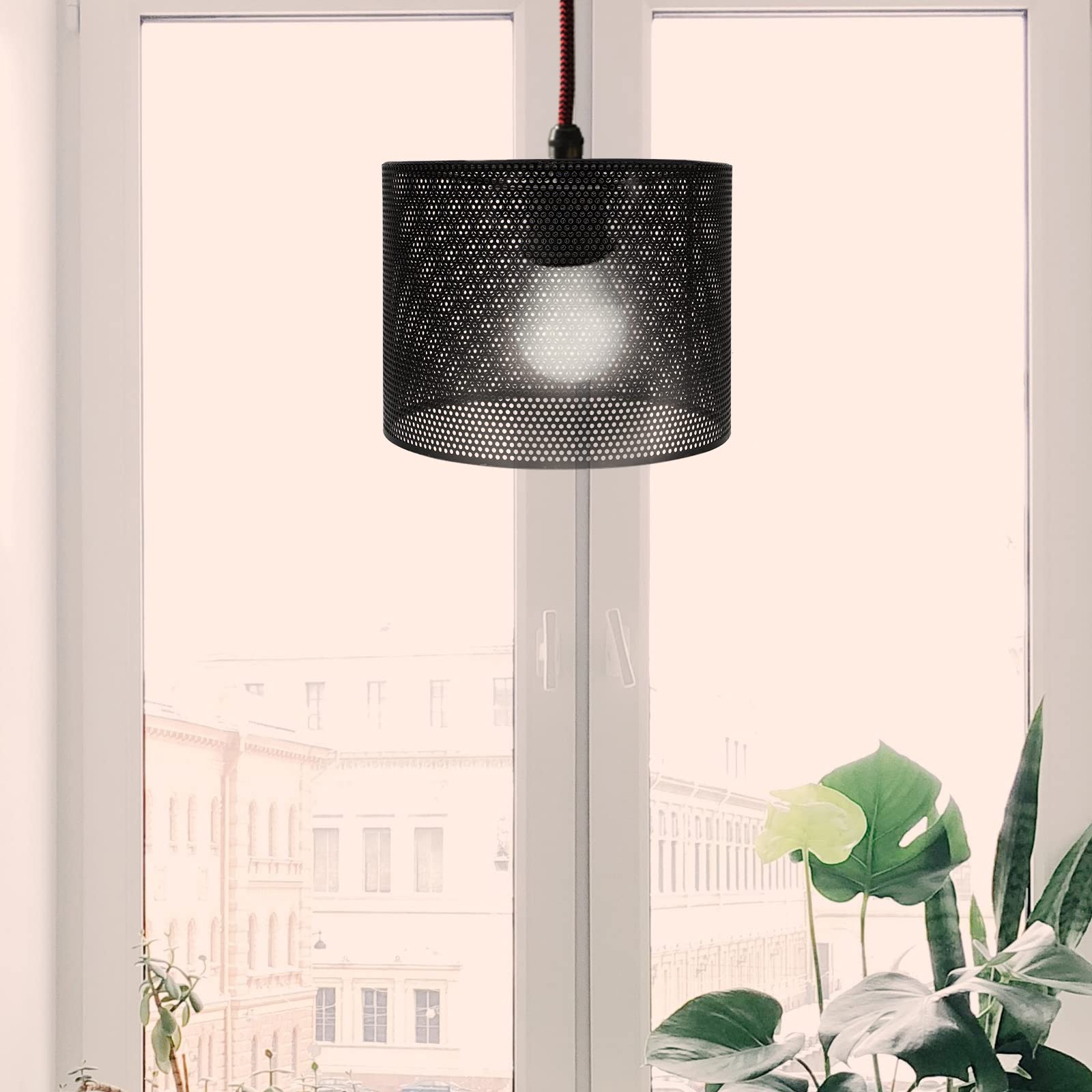Handcrafted Wrought Iron Hollow Lampshade - Decorative Iron Art Pendant & Table Lamp Shade for Living Room, Bedroom, and Dining Room Lighting