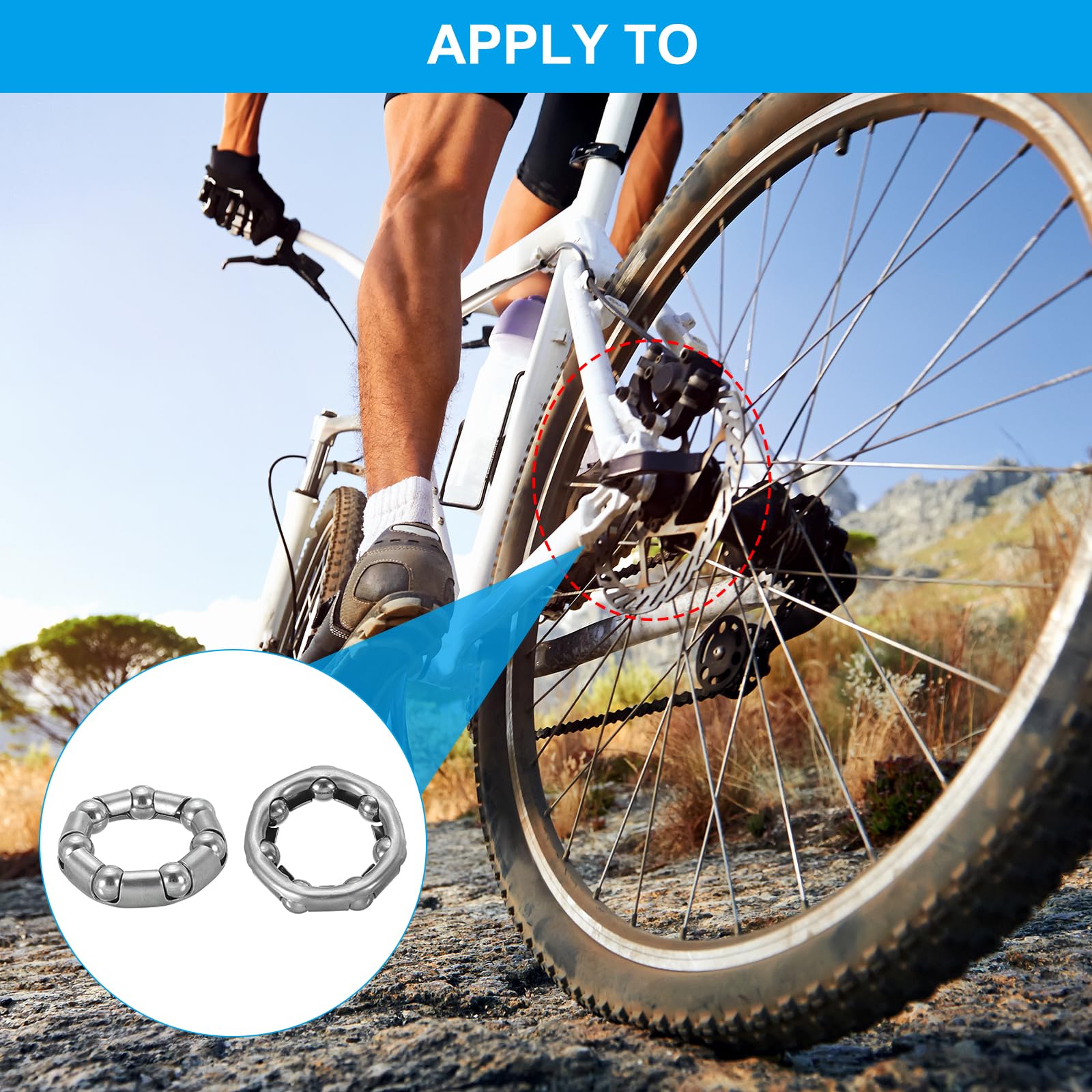 PATIKIL Stainless Steel Bike Ball Crank Bearing Set - Front & Rear Bicycle Bearings Replacement Parts for Bike Repair | Perfect for Mountain, Road & Commuter Bikes