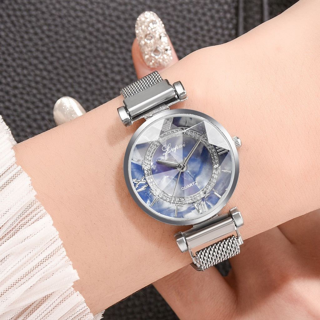 Elegant Diamond Jewelry Watch with Magnetic Buckle - Perfect for Women's Fashion Accessories & Special Occasions