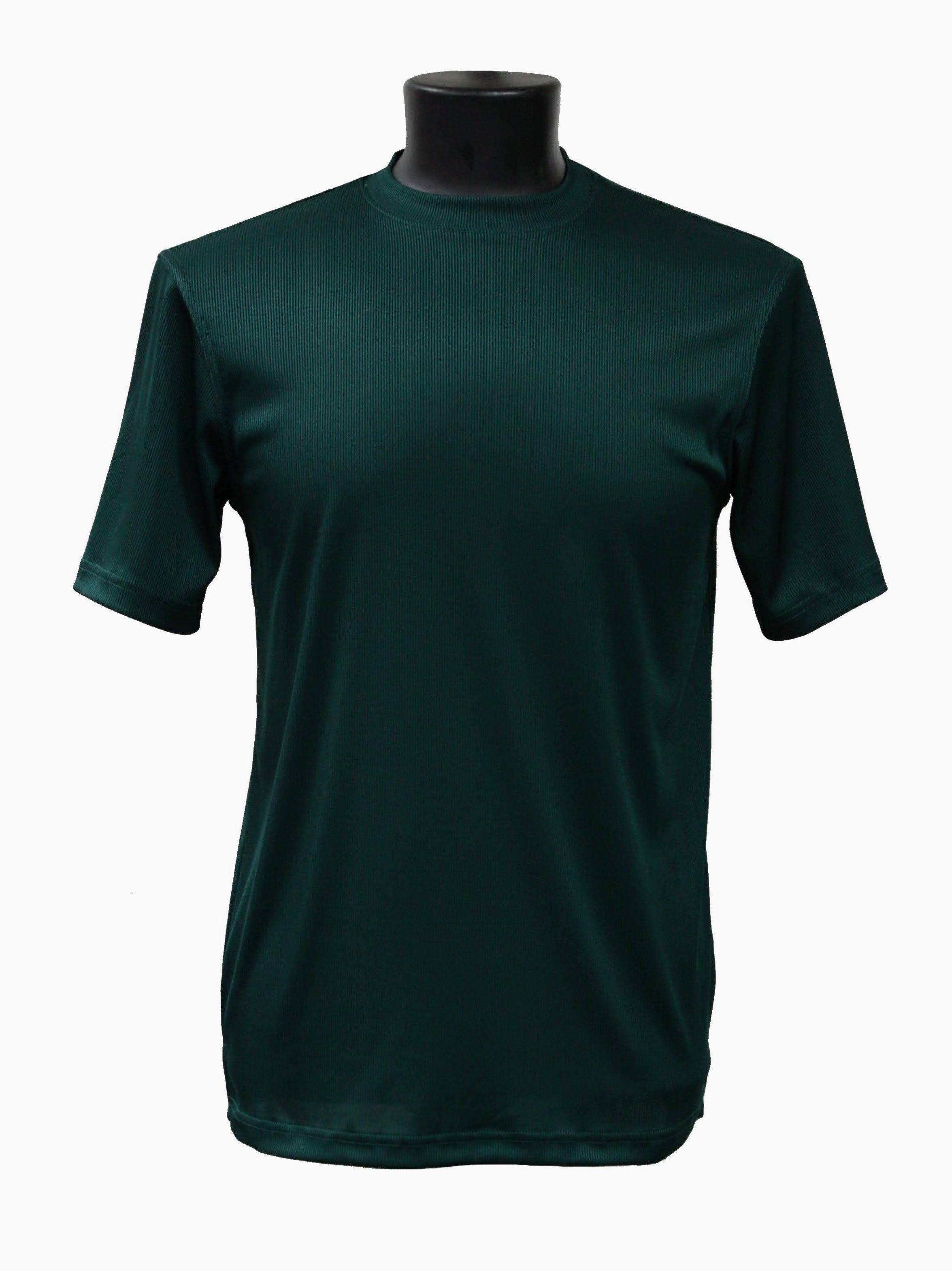Bassiri Short Sleeve Mock Neck T-Shirt for Men - Emerald Green Cotton Tee - Casual Wear, Street Style, Summer Outfits