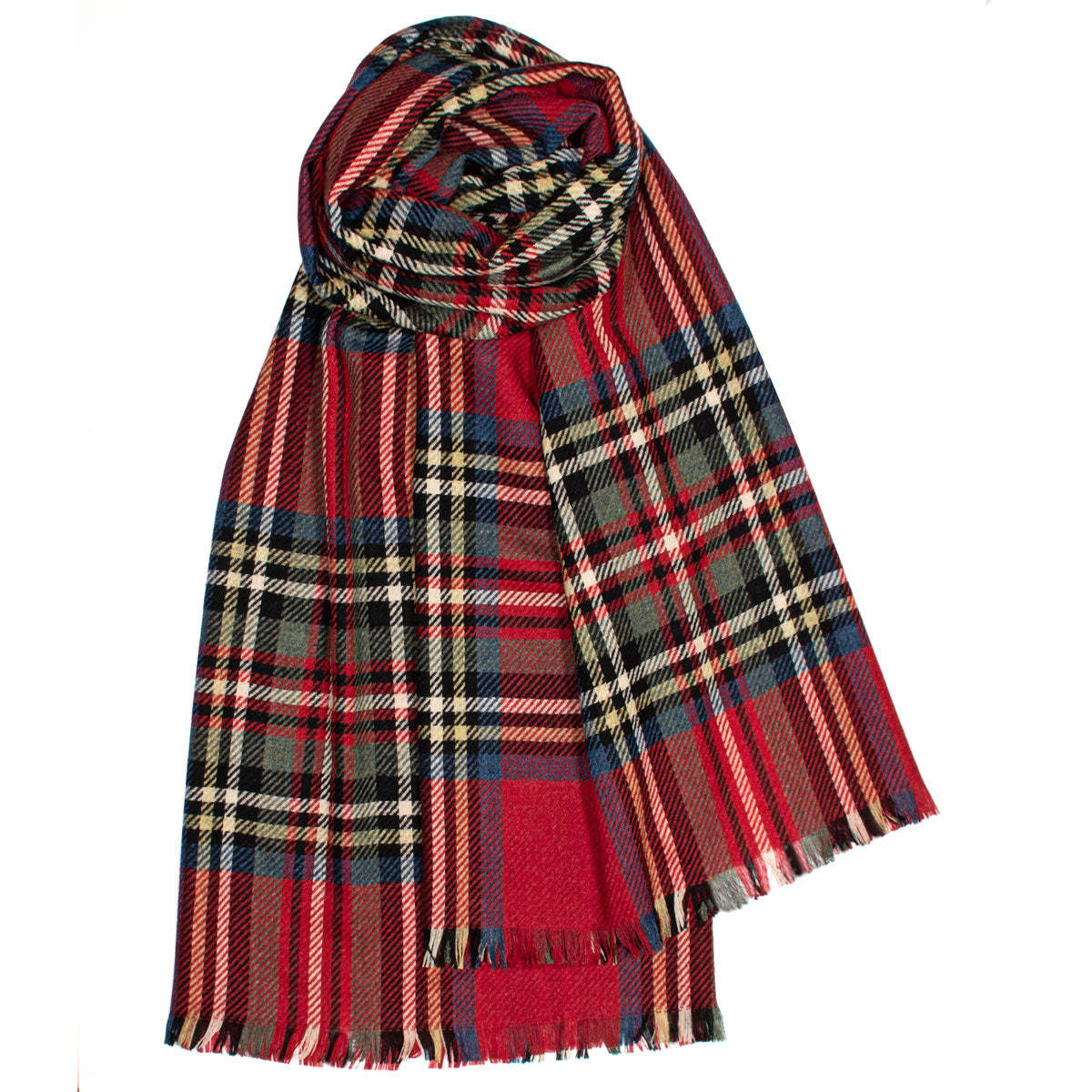 Royal Stewart Luxury Fine Wool Stole - Premium Tartan Shawl for Women & Men - Perfect for Weddings, Parties & Winter Fashion