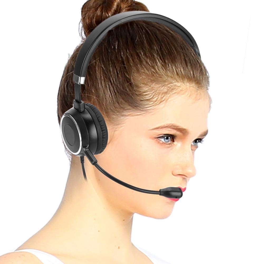 Topiky USB Communication Headset with Microphone & Soft Ear Cushions - Noise Cancelling Call Center Headphones for Online Chat, Teaching, Remote Work & Customer Service (USB Wired PC Computer Headset)