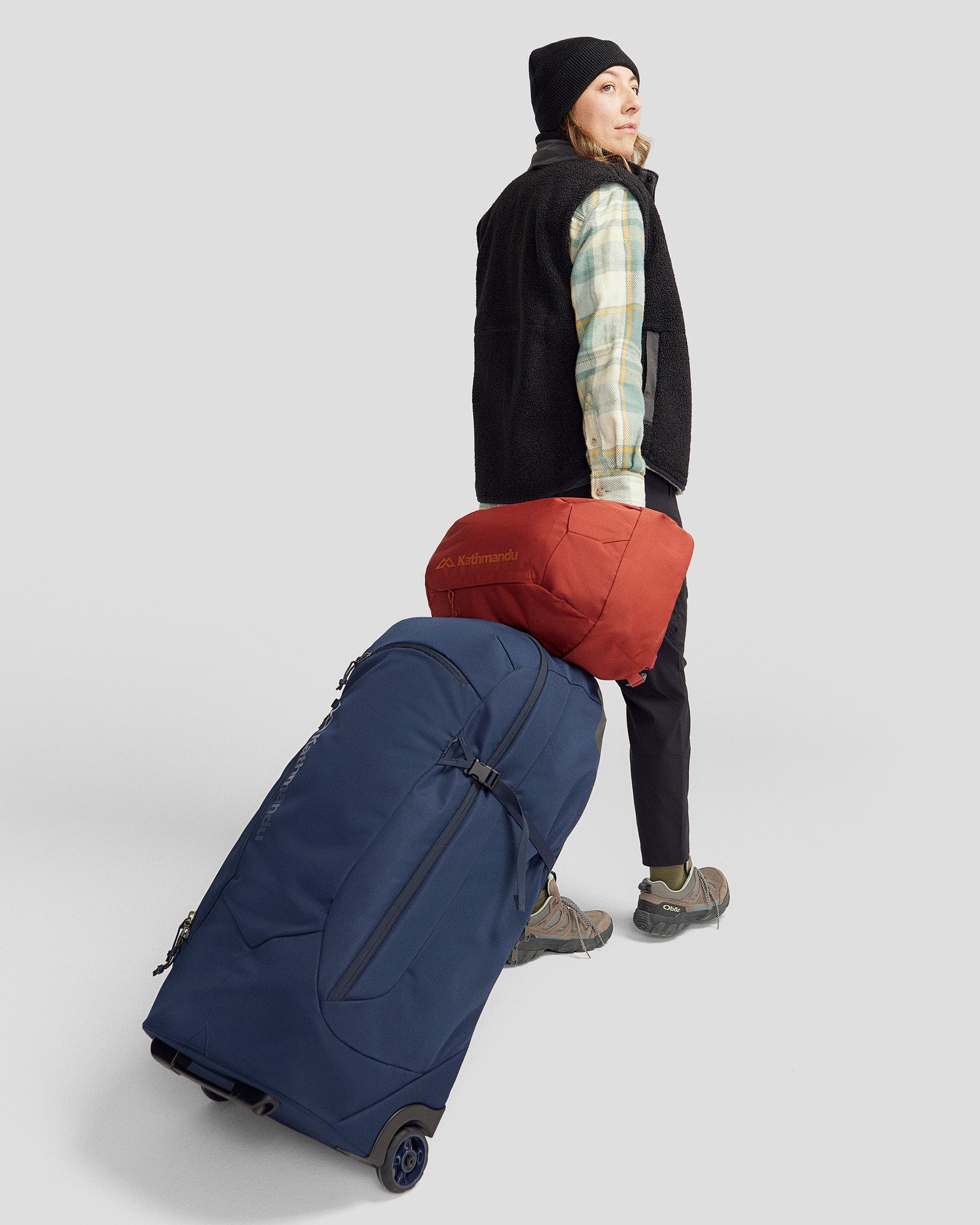 Hybrid Trolley v5 70L Travel Backpack - Pure Navy Blue for Outdoor Adventures, Business Trips & Weekend Getaways