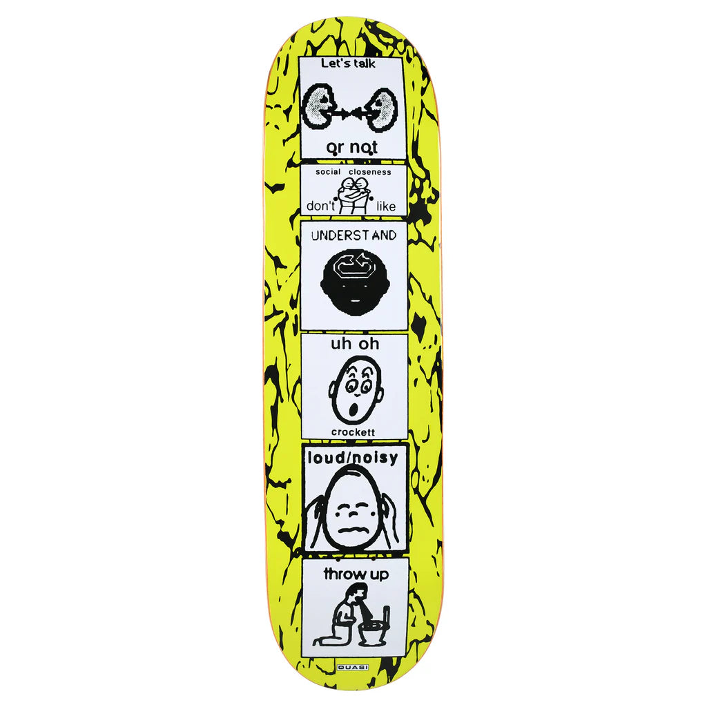 Quasi Crockett 'The Puker' Skateboard Deck - High-Quality Skateboard for Street & Park Riding | Perfect for Skaters & Collectors | Durable & Stylish Design