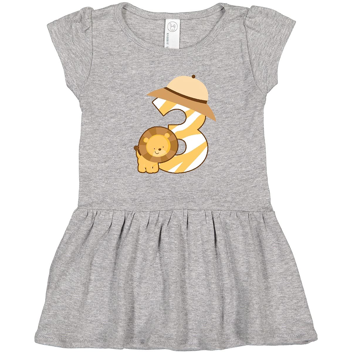 Inktastic 3rd Birthday Jungle Safari Lion Toddler Dress for Girls - Cute 3 Year Old Outfit for Birthday Party, Photo Shoot & Special Occasions