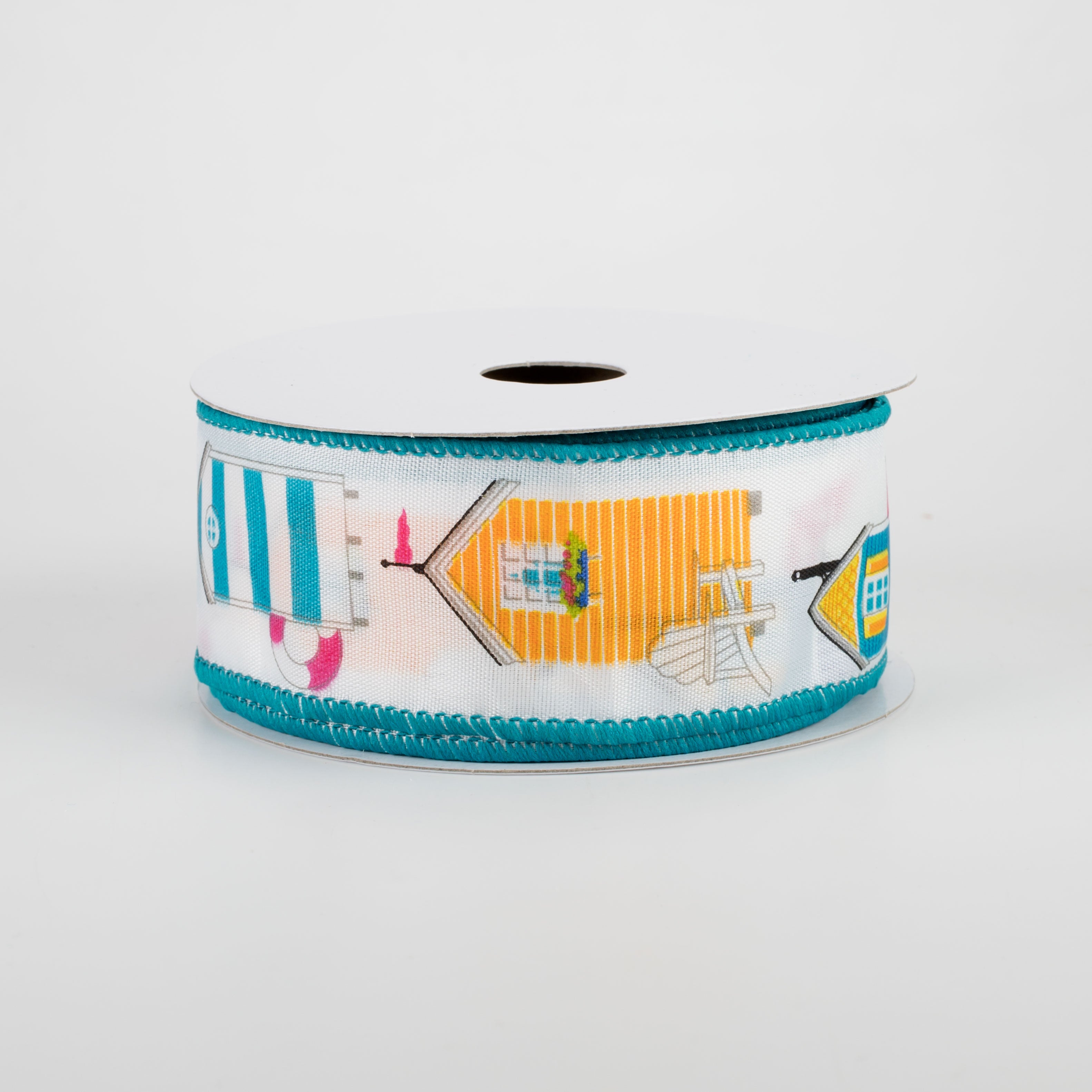 1.5 Inch Beach House Ribbon - Pink, Yellow, Teal (10 Yards) for Gift Wrapping, Party Decorations & DIY Crafts