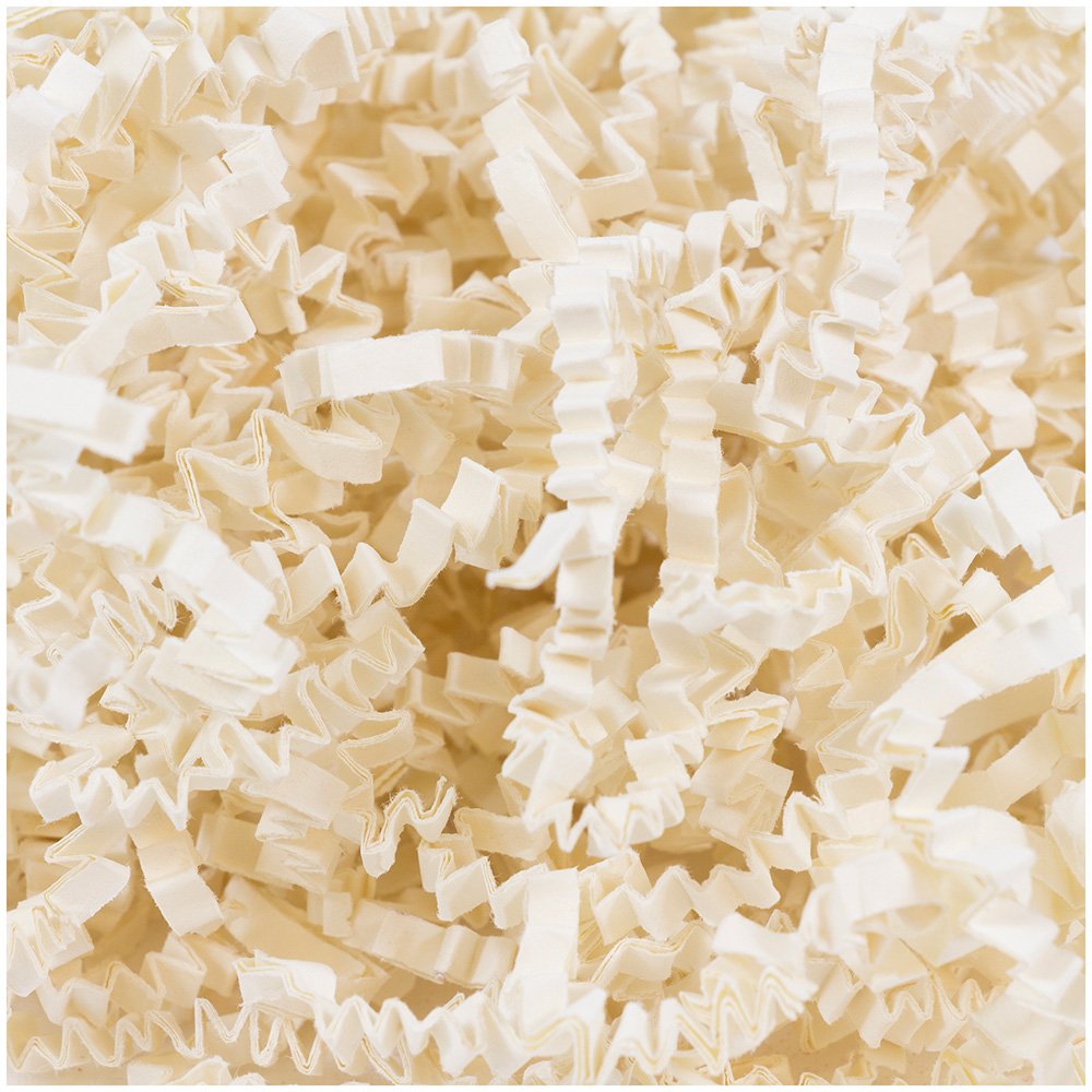 JAM PAPER Crinkle Cut Shred Tissue Paper - Ivory - 20 lb/box - Perfect for Gift Wrapping, Party Decorations & Craft Projects