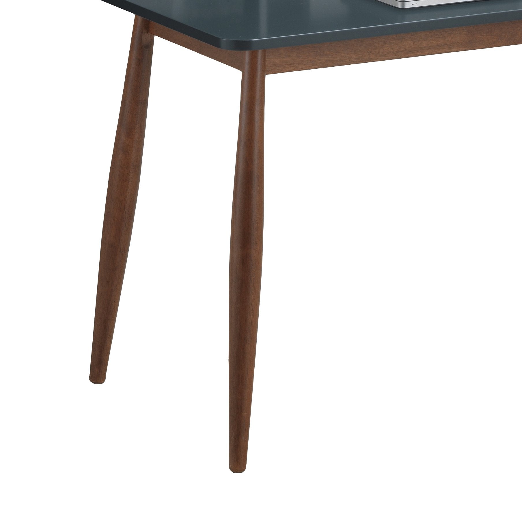 Roundhill Furniture Roskilde Solid Wood Office Desk with Storage - Modern Home Office Desk for Work, Study, and Remote Work Setup