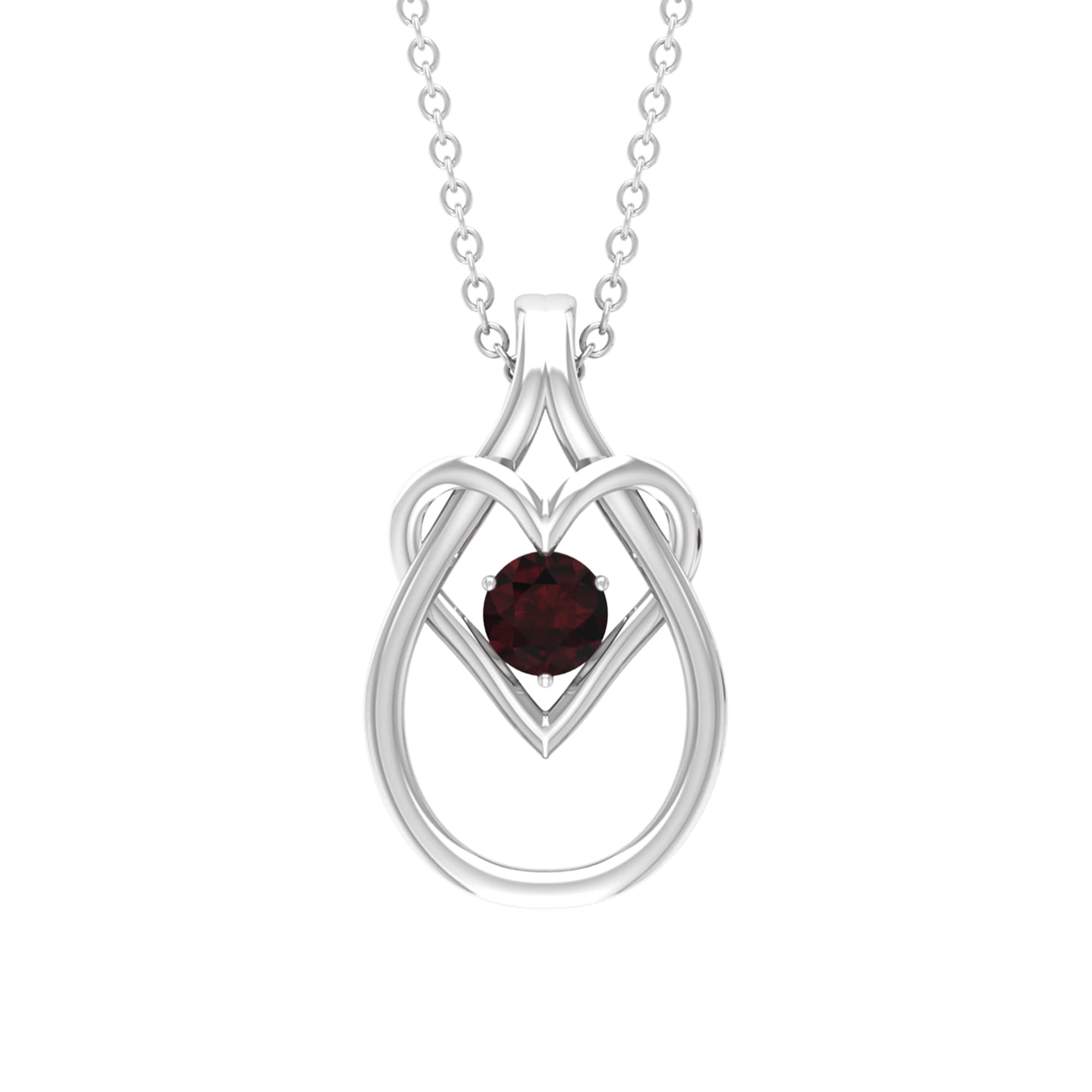 0.25 CT Natural Garnet Teardrop Pendant Necklace for Women - 14K Solid Gold Heart Pendant Jewelry - Perfect for Valentine's Day, Anniversary & Birthday Gifts