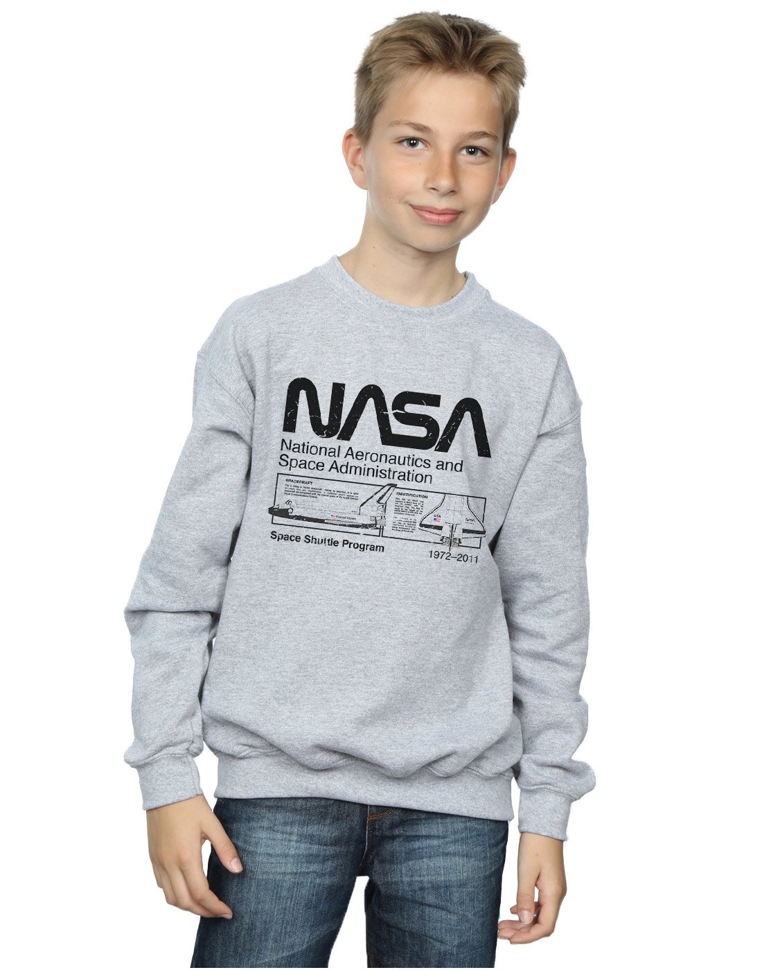 NASA Boys Classic Space Shuttle Graphic Hooded Sweatshirt - Cool Astronaut Themed Pullover for Kids - Perfect for School, Space Camp & Science Enthusiasts