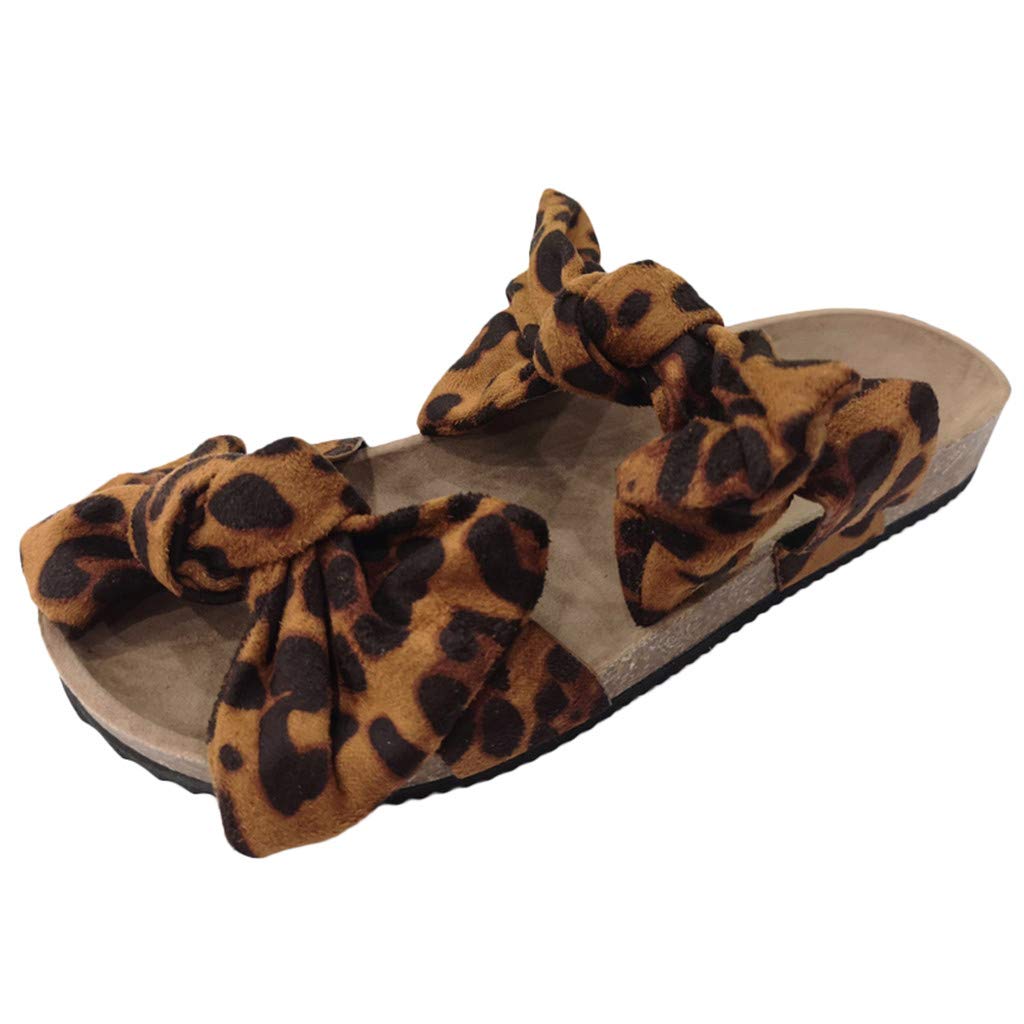 Women's Roman Beach Sandals - Comfortable Flat Slippers with Bowknot Design for Casual Indoor & Outdoor Wear - Size 7 - Perfect for Summer, Beach, Travel and Home Use