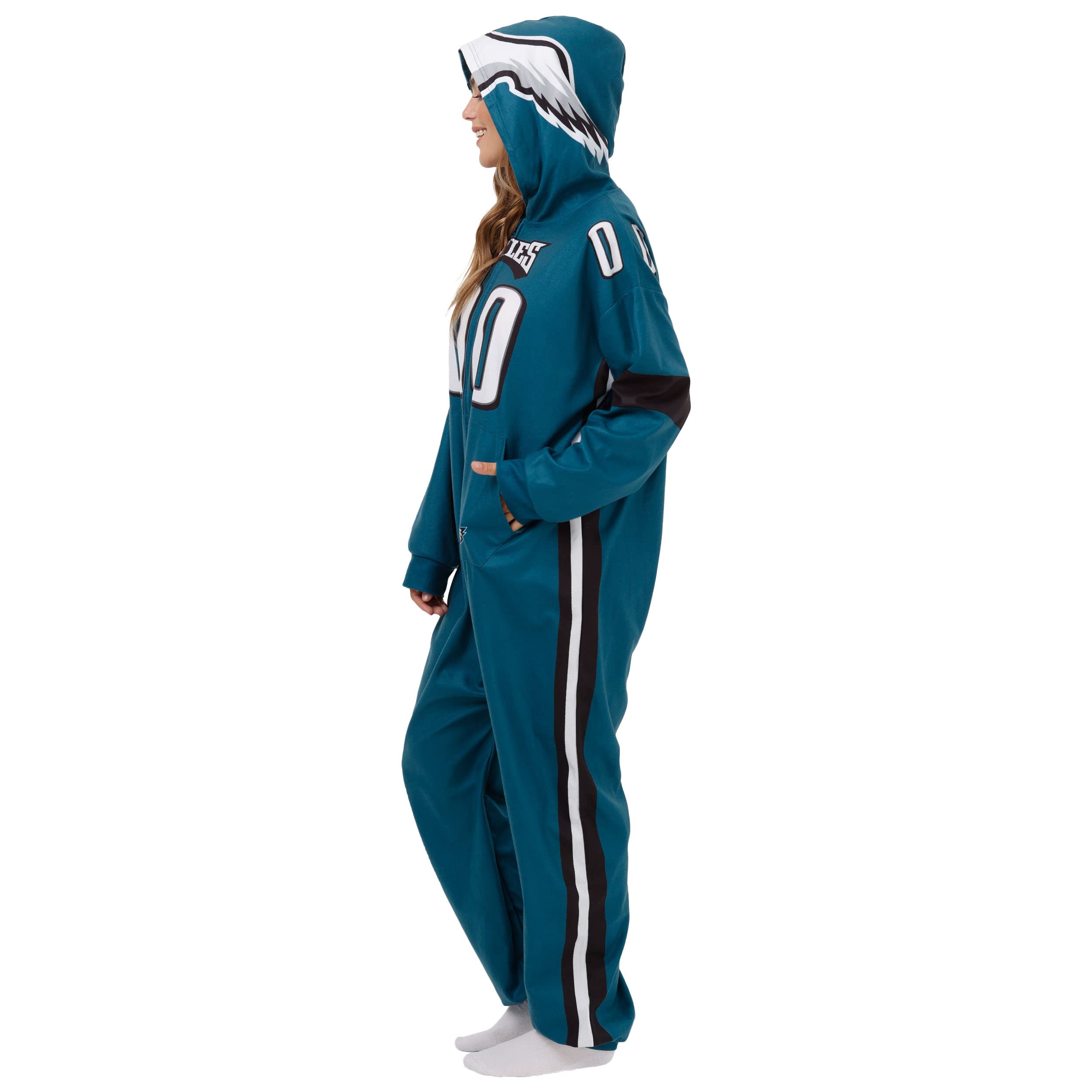FOCO Philadelphia Eagles NFL Gameday Ready One Piece Pajamas for Men - XL Size | Comfortable Sleepwear for Football Fans | Perfect for Game Nights & Lounge Wear